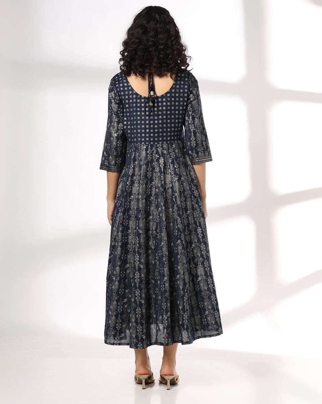 AVAASA SET | Women Fit & Flare Dress with Embroidered Yoke|2