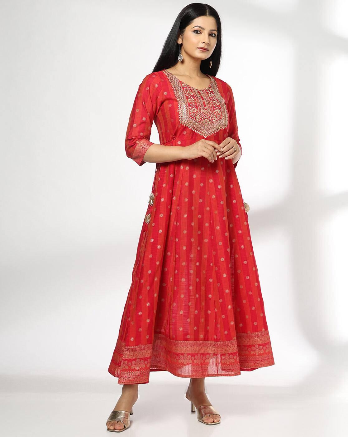 AVAASA SET | Women Embellished Flared Dress|0