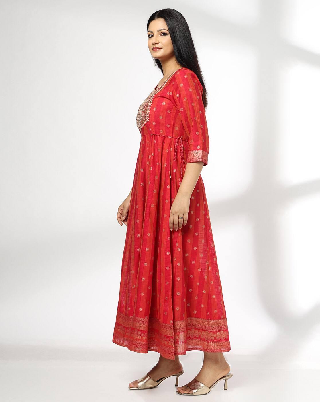 AVAASA SET | Women Embellished Flared Dress|1