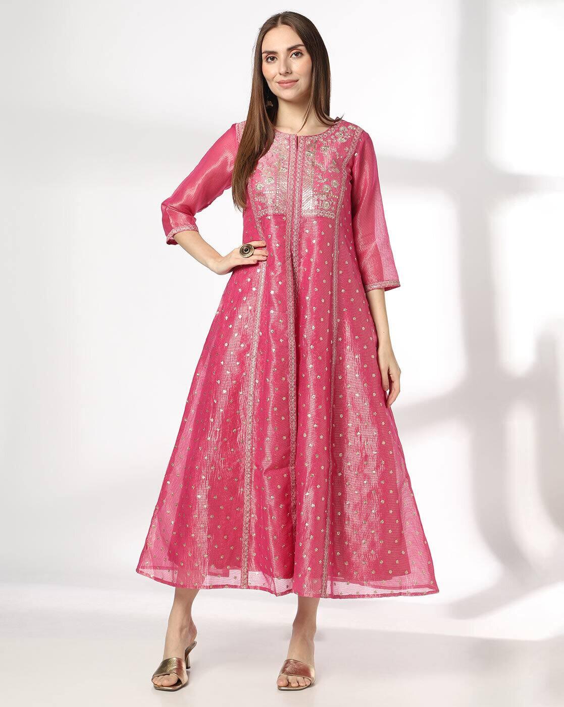 AVAASA SET | Women Embroidered A-Line Dress|0
