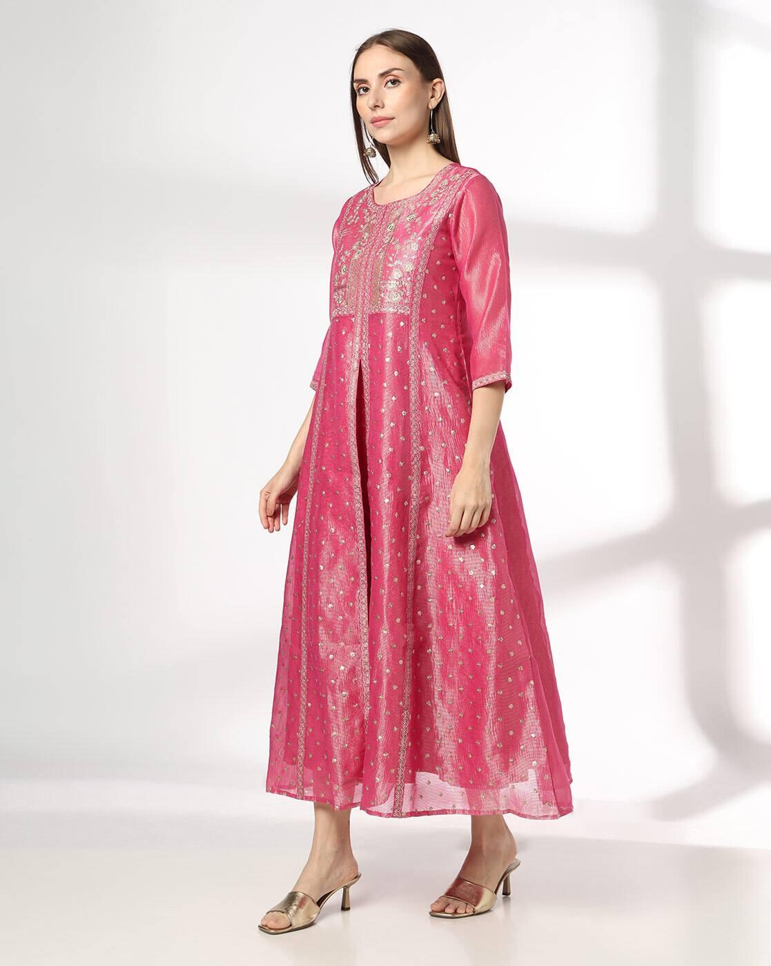AVAASA SET | Women Embroidered A-Line Dress|1