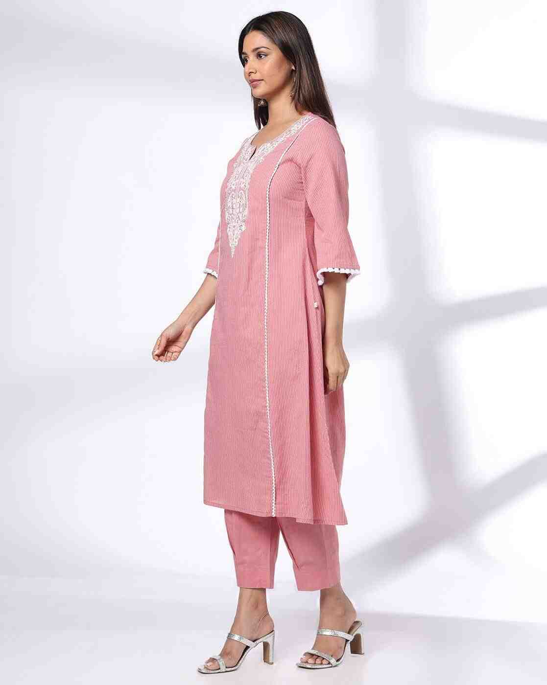 AVAASA SET | Women Embroidery Flared Kurta-Bottom Set|1