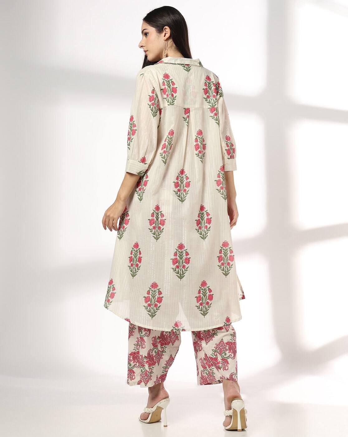 AVAASA SET | Women Floral Print Straight Kurta & Palazzos Set|2