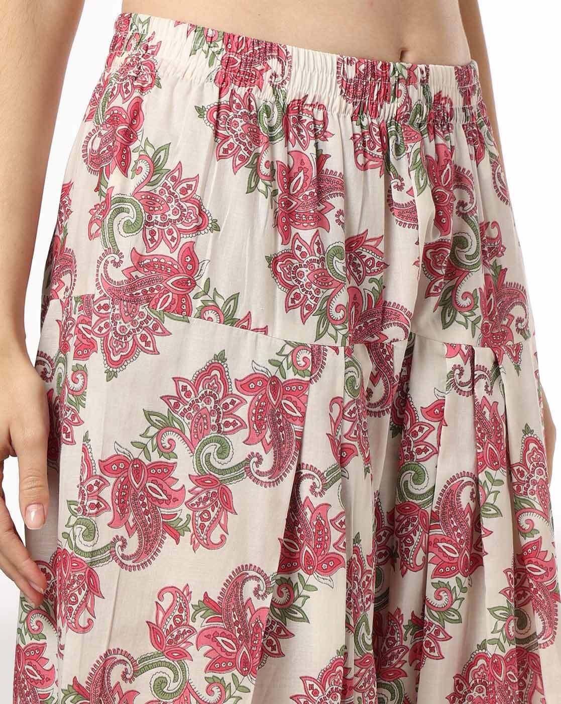 AVAASA SET | Women Floral Print Straight Kurta & Palazzos Set|5
