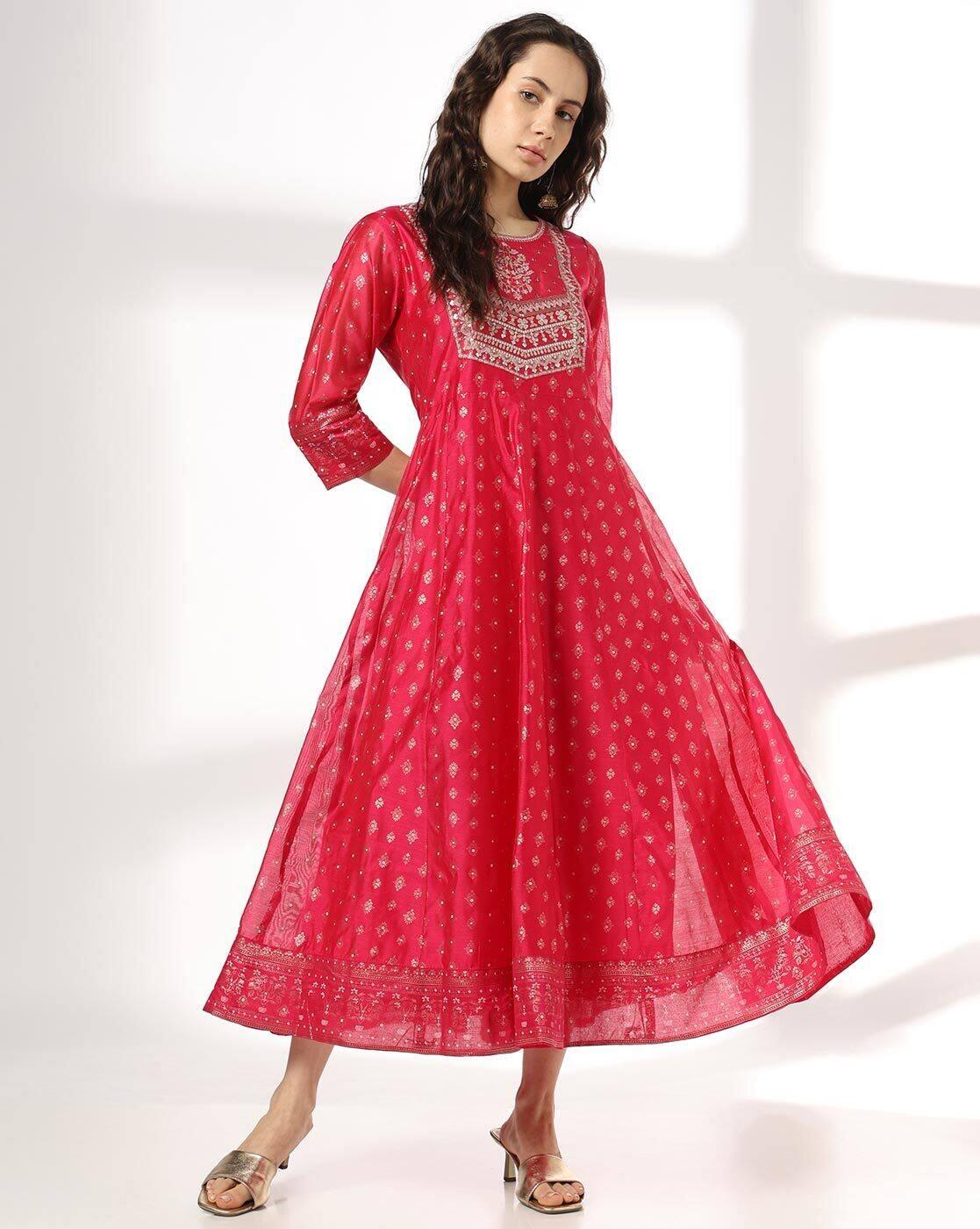 AVAASA SET | Women Embroidered A-Line Dress|0