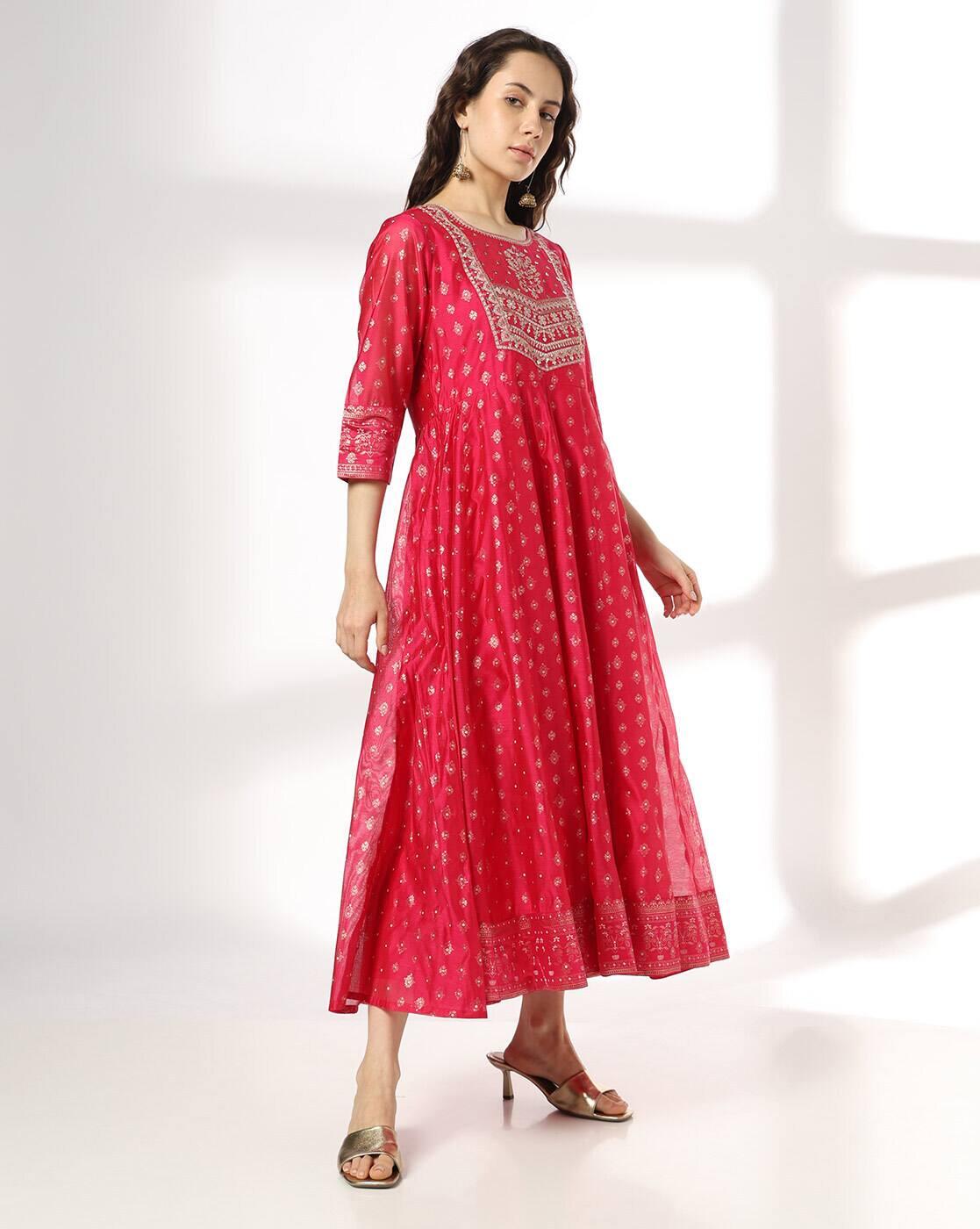 AVAASA SET | Women Embroidered A-Line Dress|1