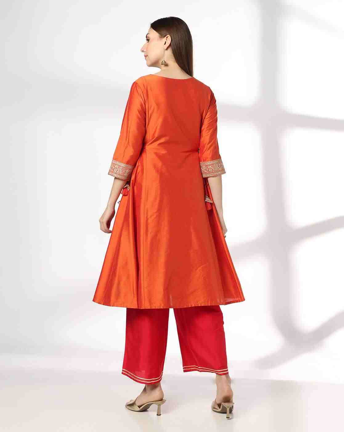 AVAASA SET | Women Embellished A-Line Kurta with Palazzos & Dupatta|2