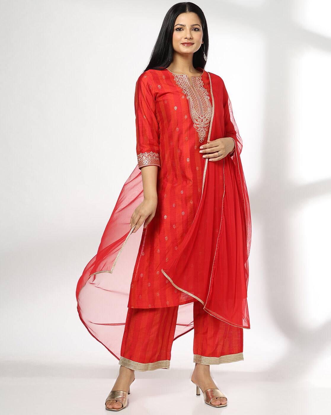 AVAASA SET | Women Embroidered Straight Kurta Suit Set|0