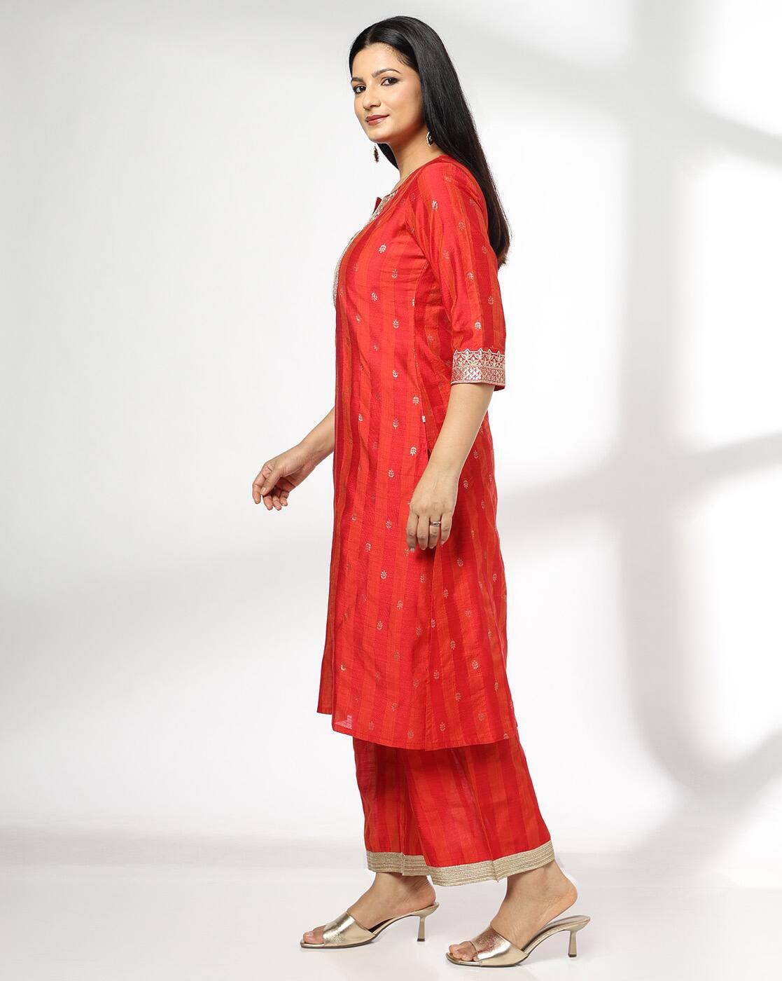 AVAASA SET | Women Embroidered Straight Kurta Suit Set|1