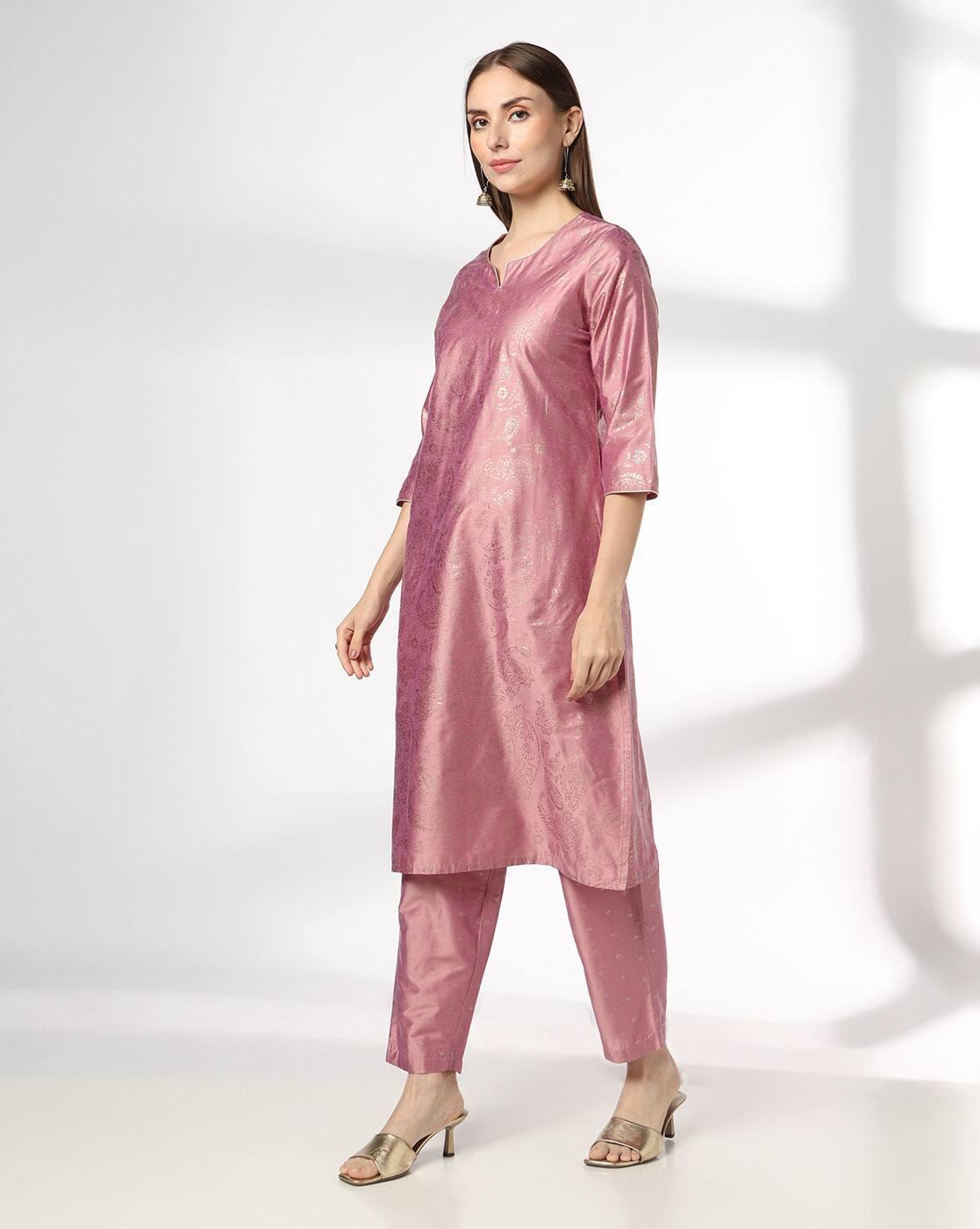 AVAASA SET | Women Foil Print Straight Kurta & Palazzos Set|1