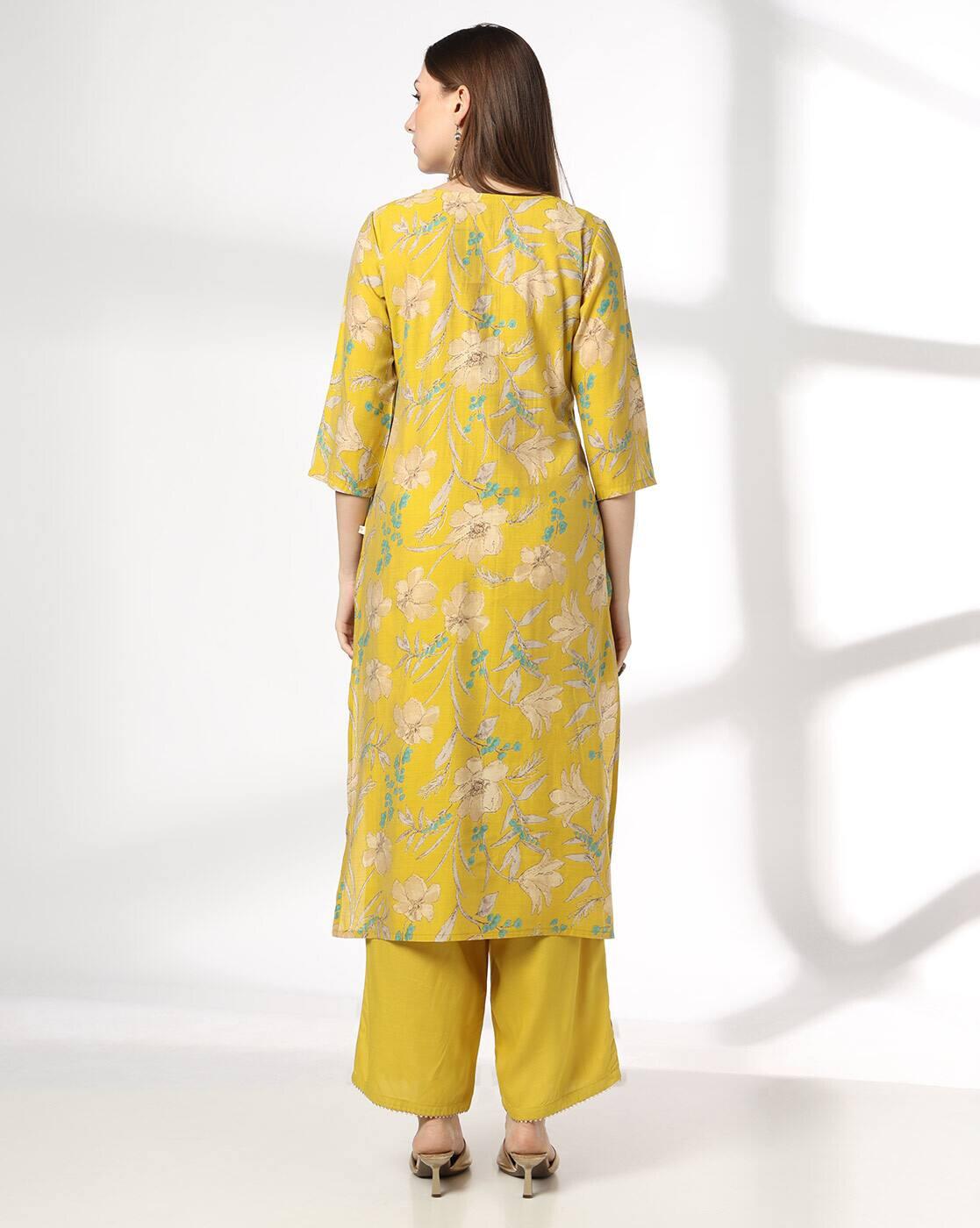 AVAASA SET | Women Floral Print Straight Kurta & Palazzos Set|2
