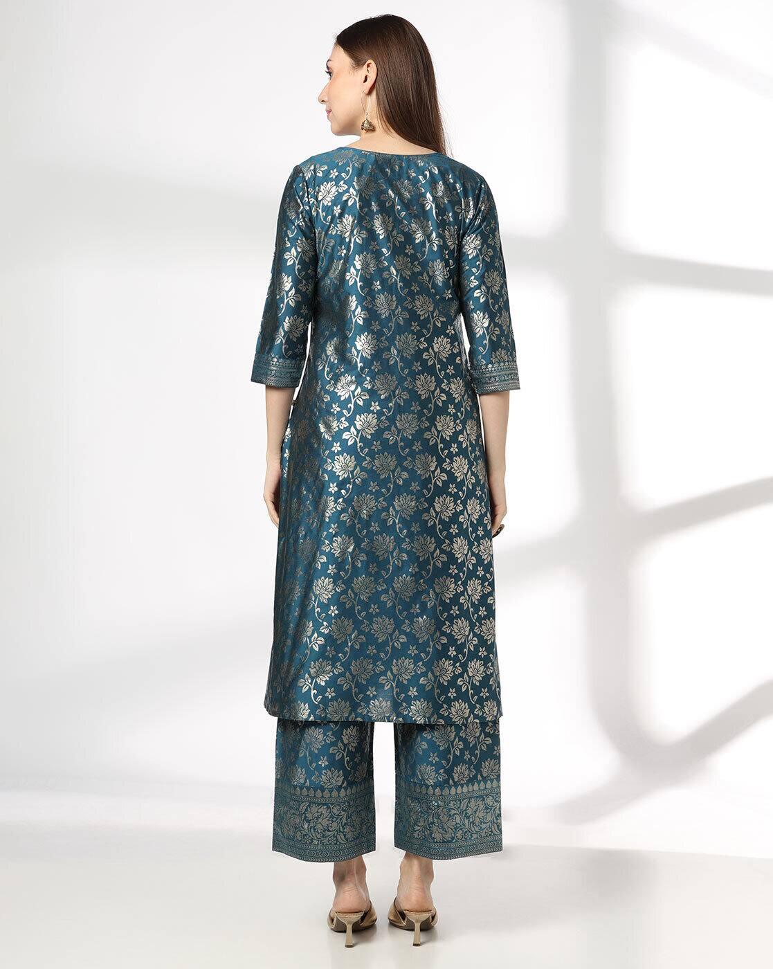 AVAASA SET | Women Floral Print Straight Kurta & Palazzos Set|2