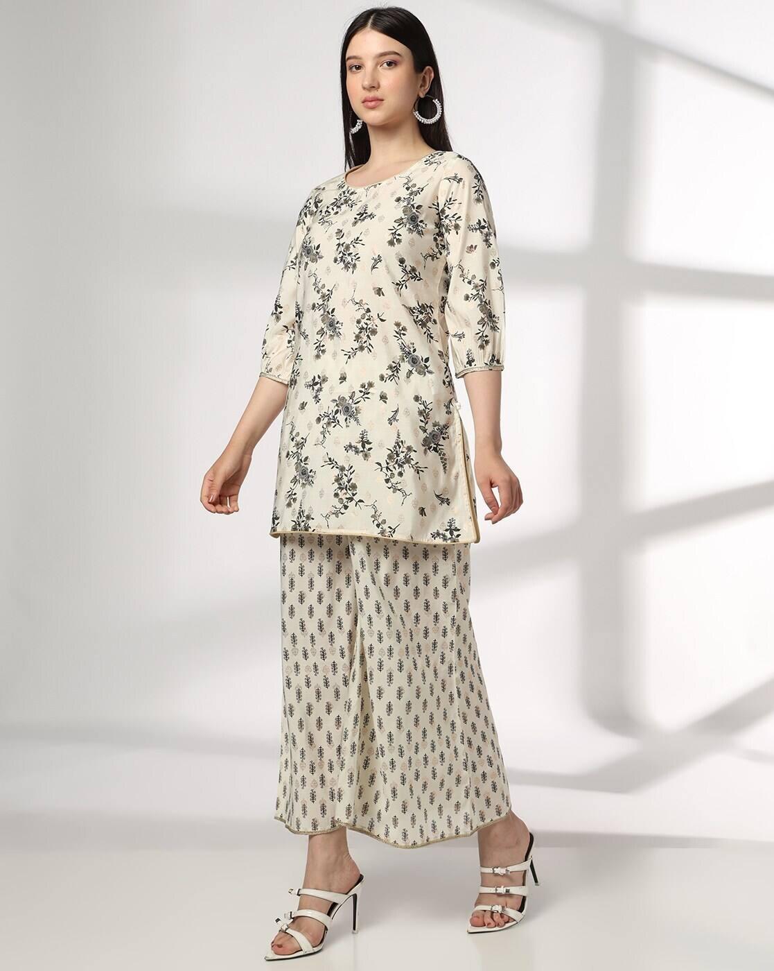 AVAASA SET | Women Floral Print Straight Kurta-Bottom Set|0