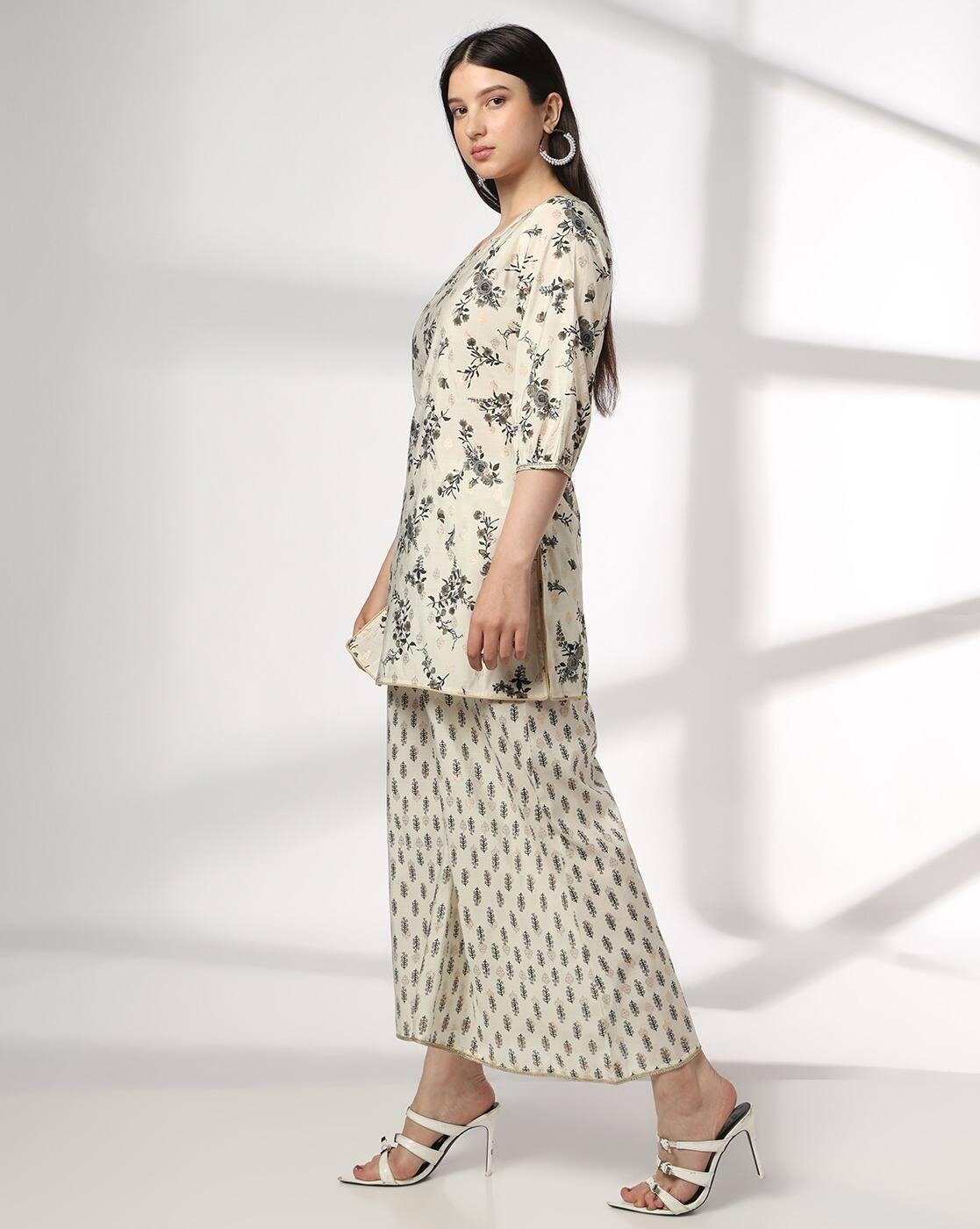 AVAASA SET | Women Floral Print Straight Kurta-Bottom Set|1