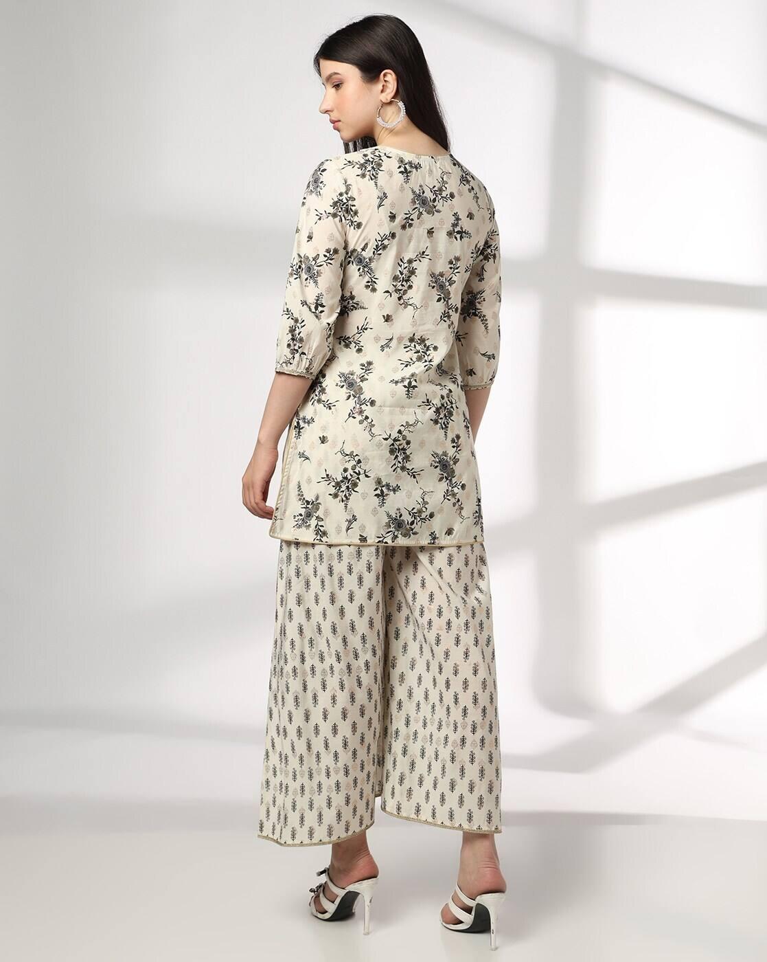 AVAASA SET | Women Floral Print Straight Kurta-Bottom Set|2