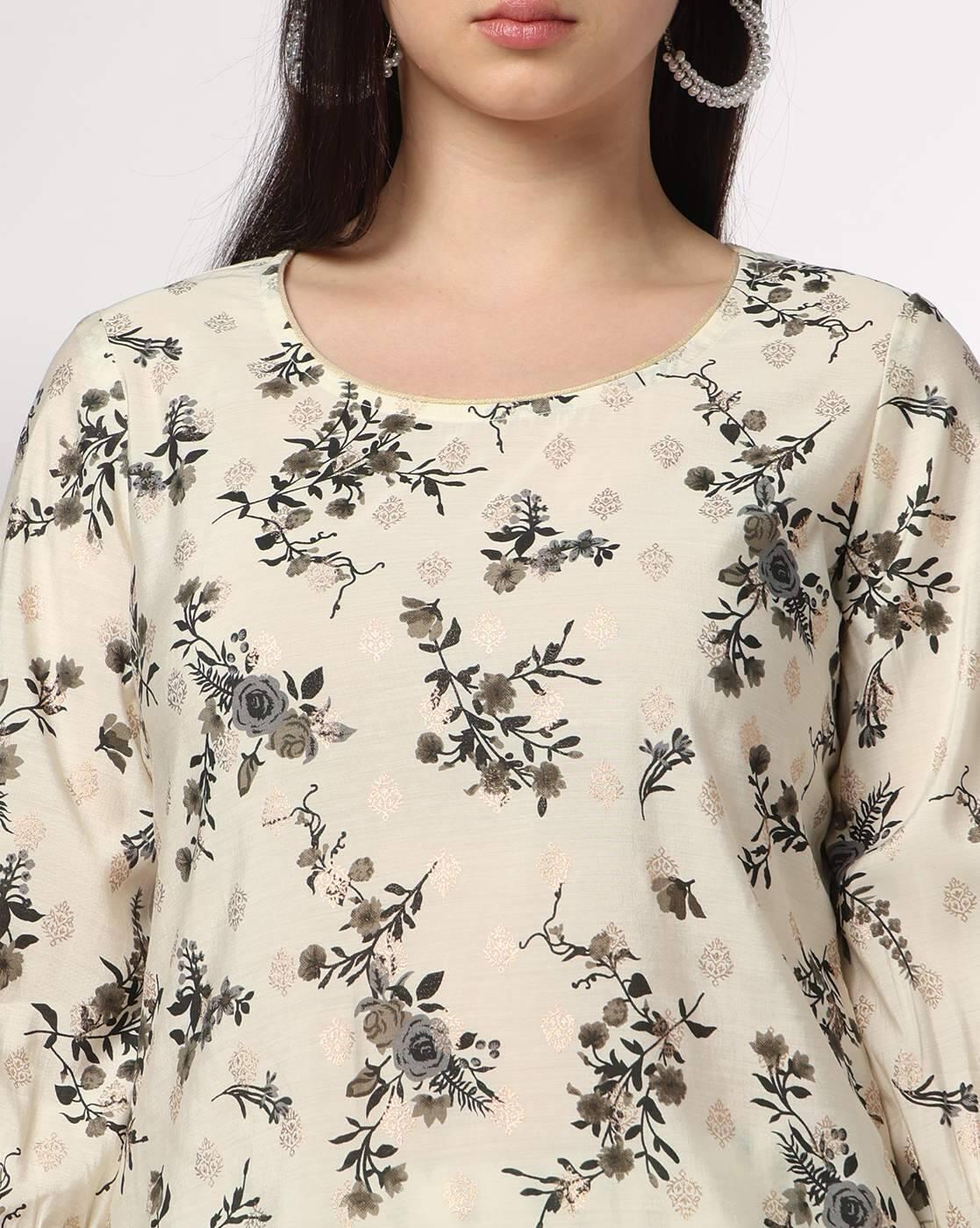 AVAASA SET | Women Floral Print Straight Kurta-Bottom Set|3