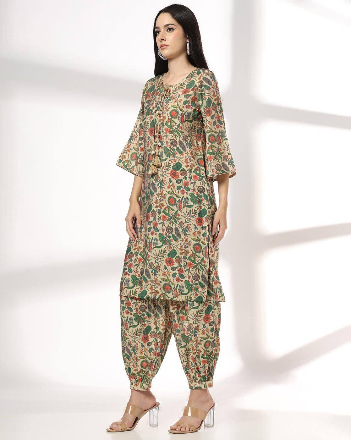 AVAASA SET | Women Floral Print Straight Kurta & Salwar Pants Set|1