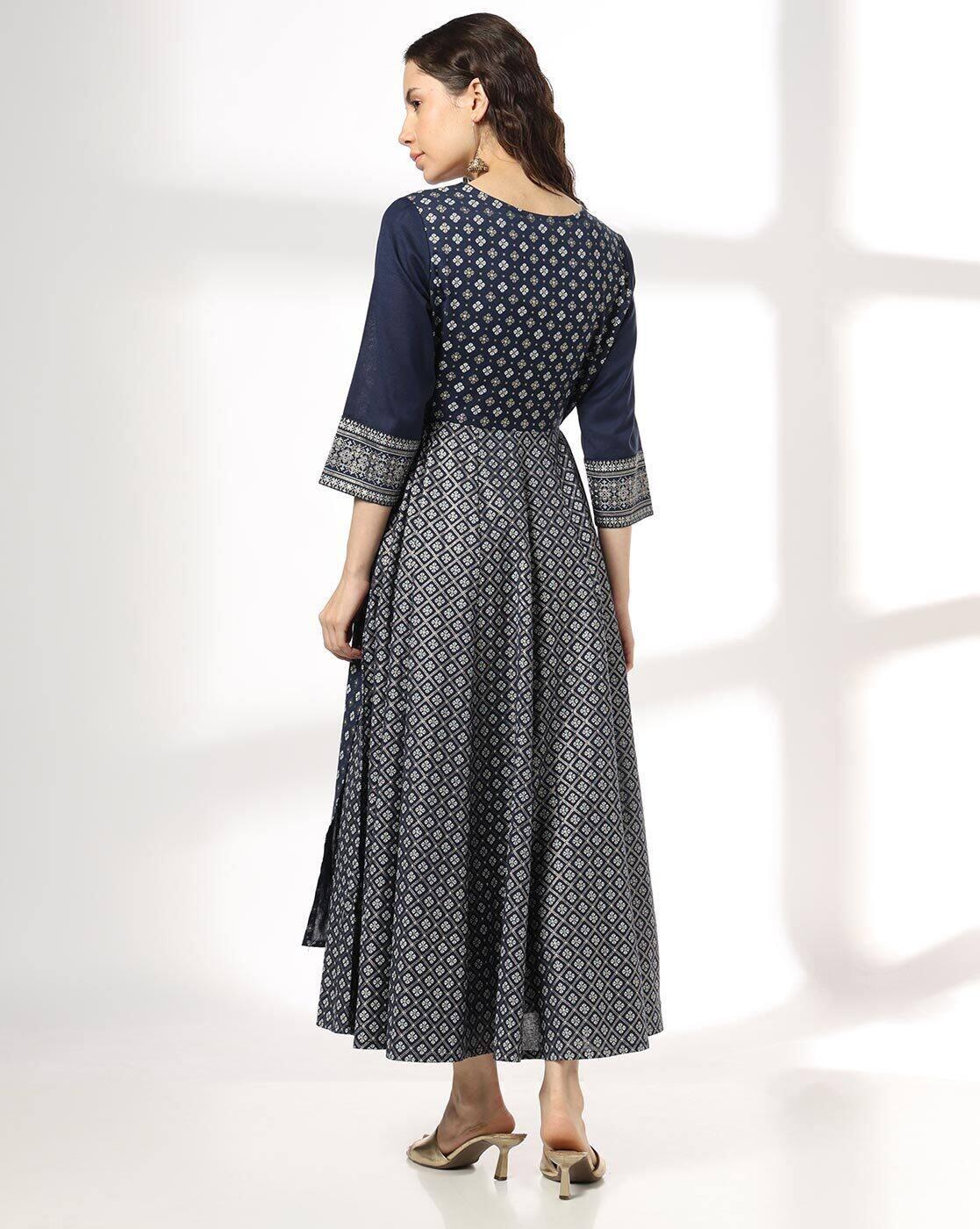 AVAASA SET | Women Fit & Flare Dress with Embroidered Yoke|2