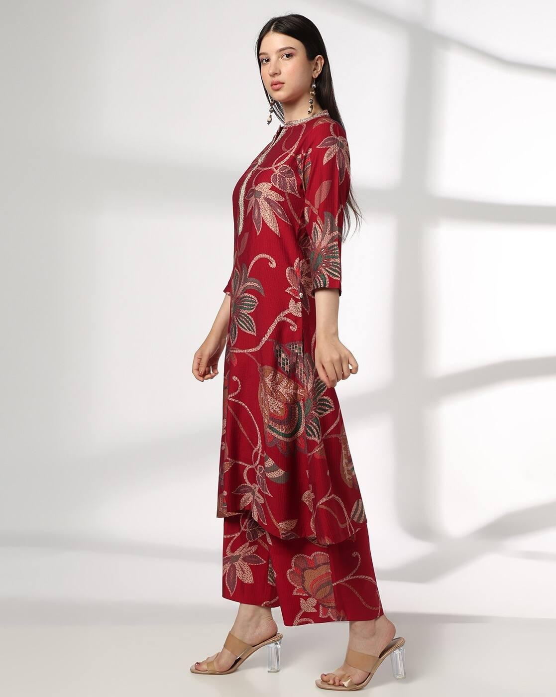 AVAASA SET | Women Floral Print Straight Kurta-Bottom Set|1