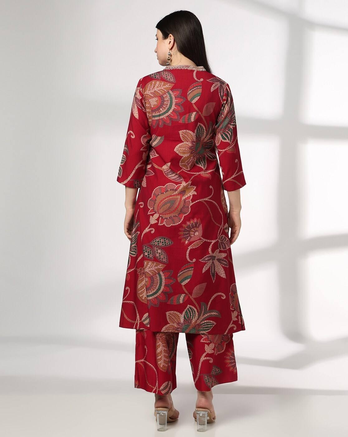 AVAASA SET | Women Floral Print Straight Kurta-Bottom Set|2