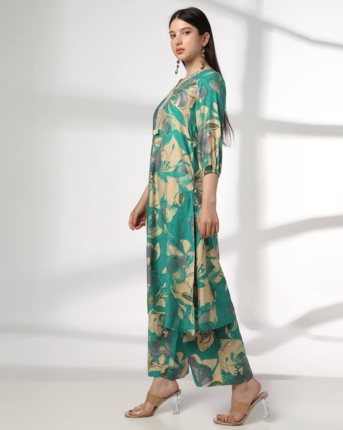 AVAASA SET | Women Floral Print Straight Kurta-Bottom Set|1