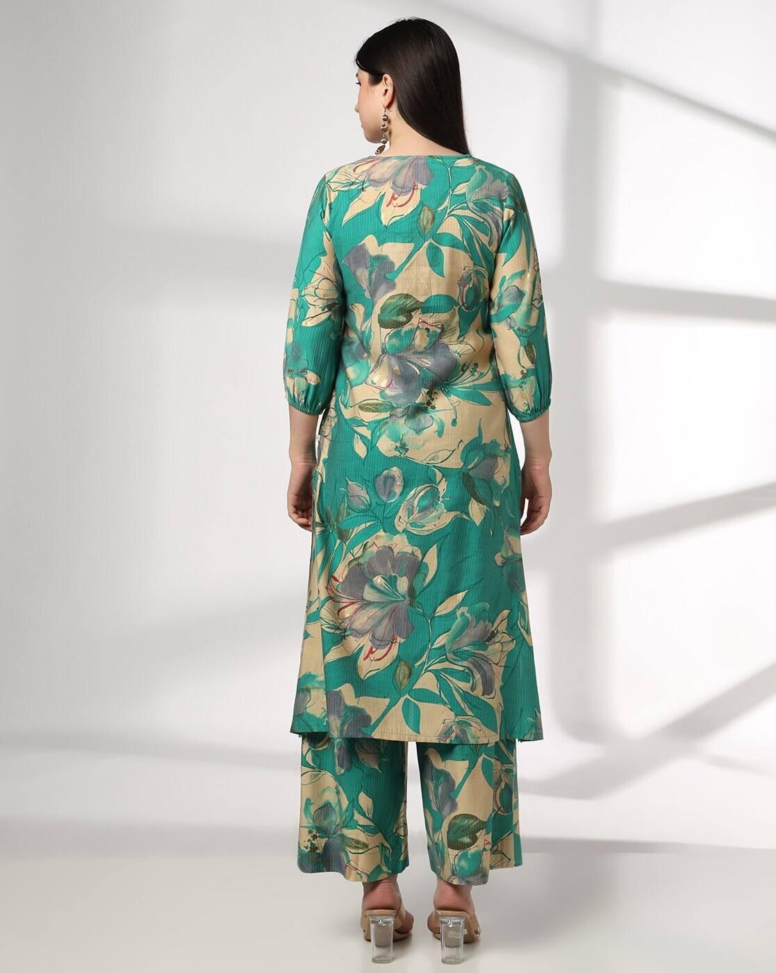 AVAASA SET | Women Floral Print Straight Kurta-Bottom Set|2