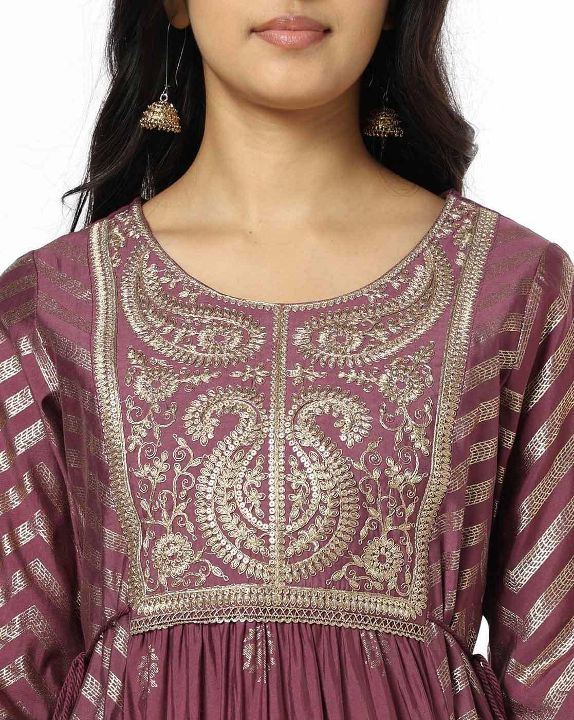 AVAASA SET | Women Embellished A-Line Kurta with Pants & Dupatta|3