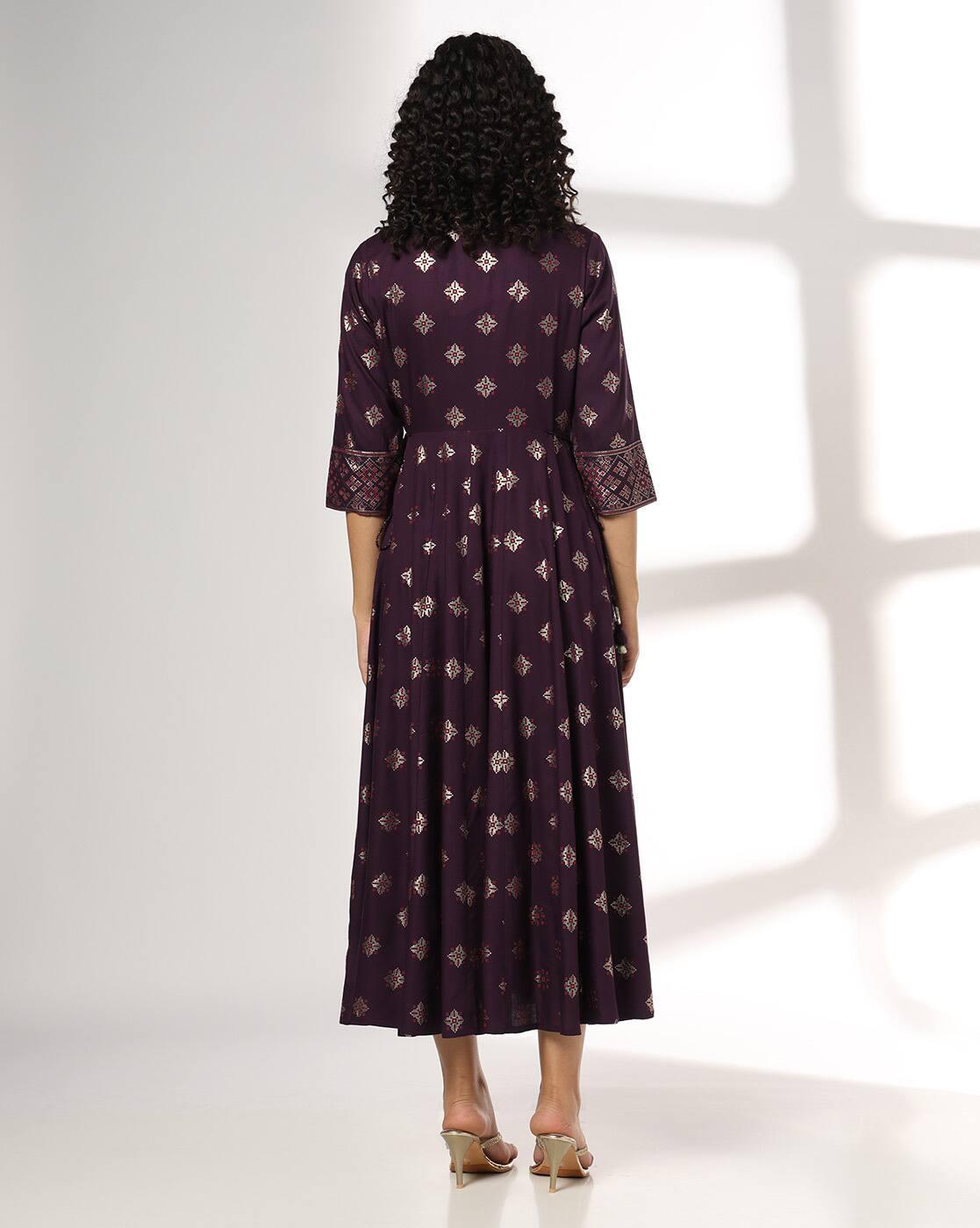 AVAASA SET | Women Fit & Flare Dress with Embroidered Yoke|2