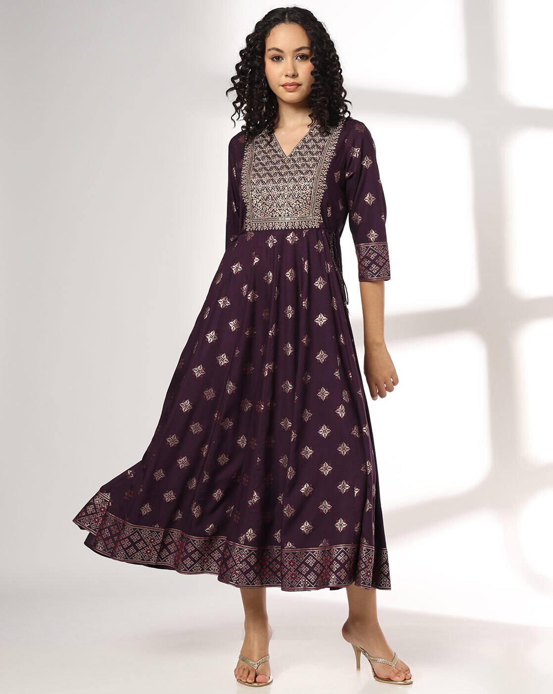 AVAASA SET | Women Fit & Flare Dress with Embroidered Yoke|3