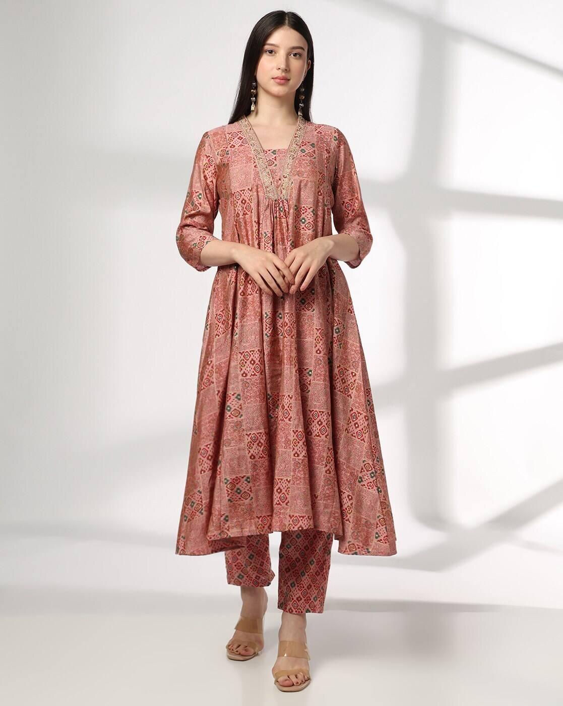 AVAASA SET | Women Ikat A-Line Kurta-Bottom Set|0