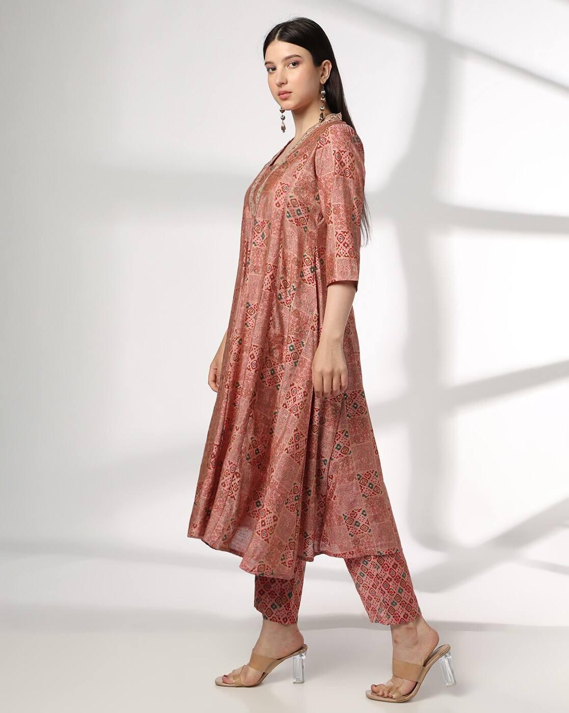 AVAASA SET | Women Ikat A-Line Kurta-Bottom Set|1