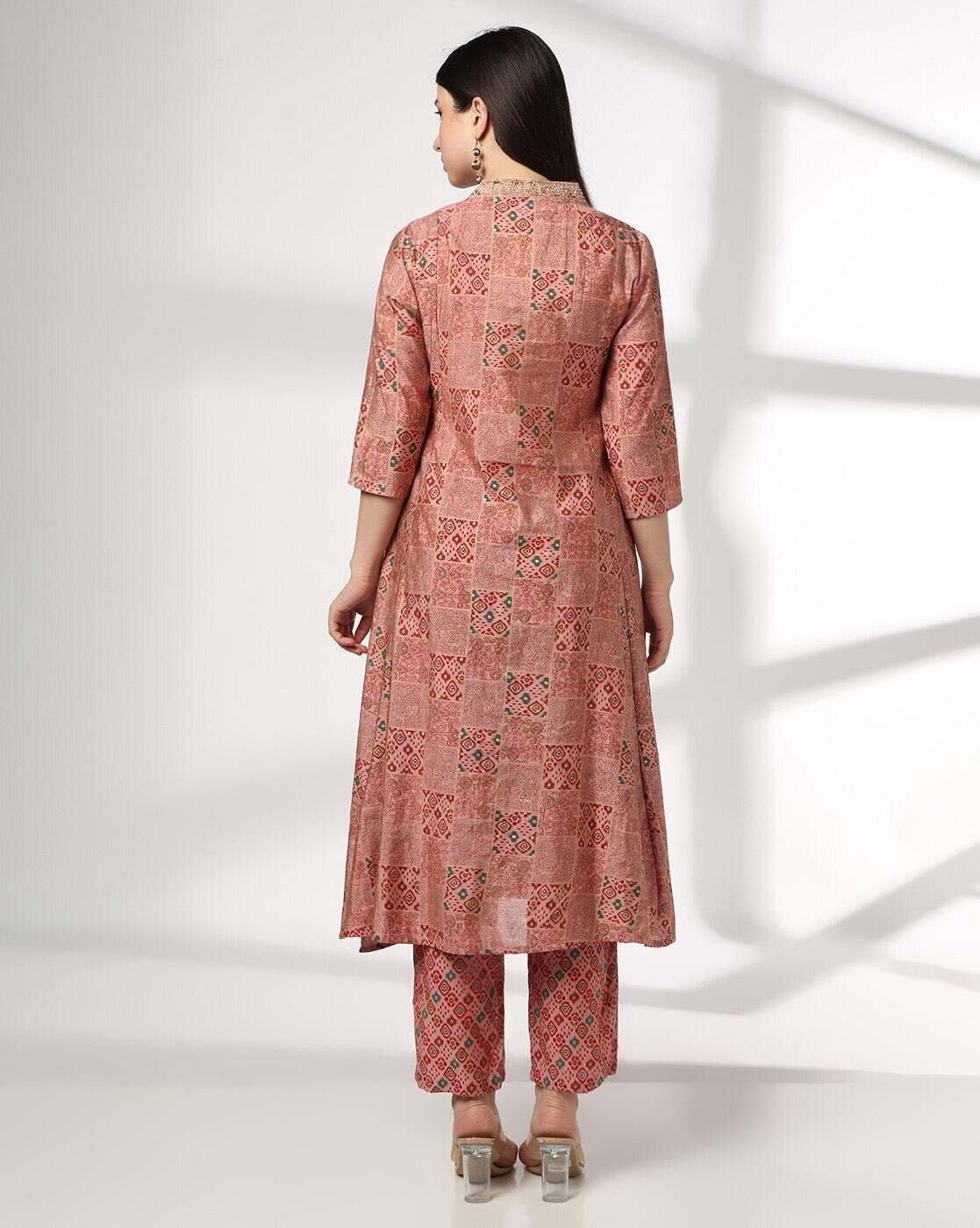 AVAASA SET | Women Ikat A-Line Kurta-Bottom Set|2