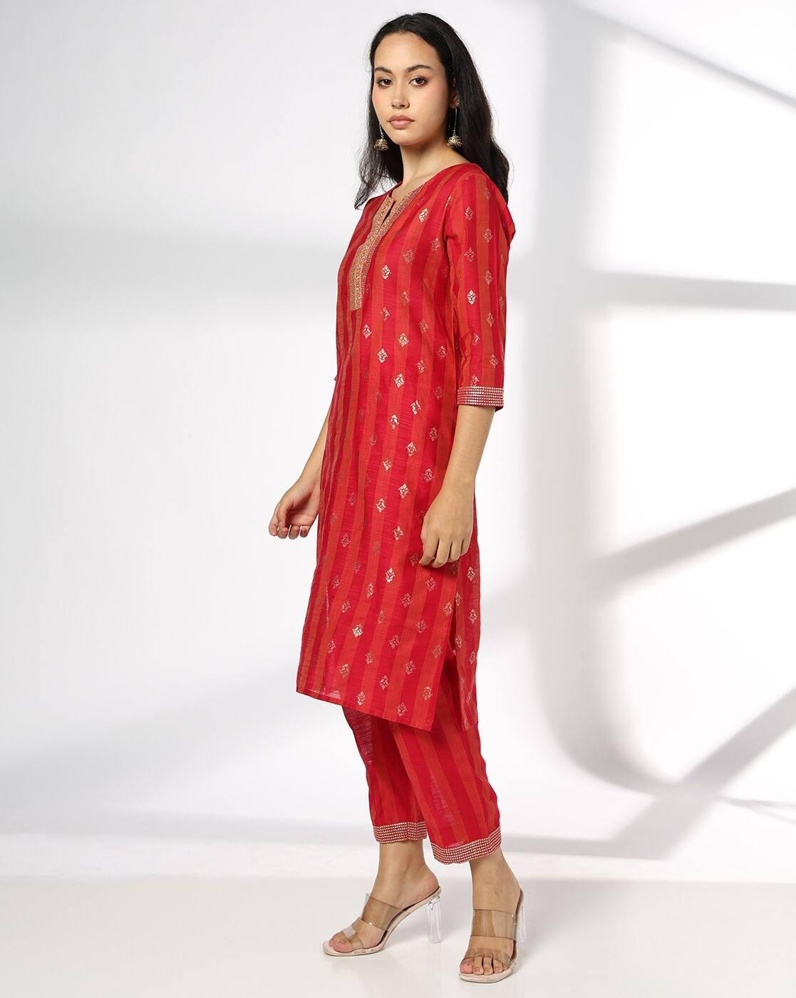 AVAASA SET | Women Floral Print Straight Kurta with Pants|1
