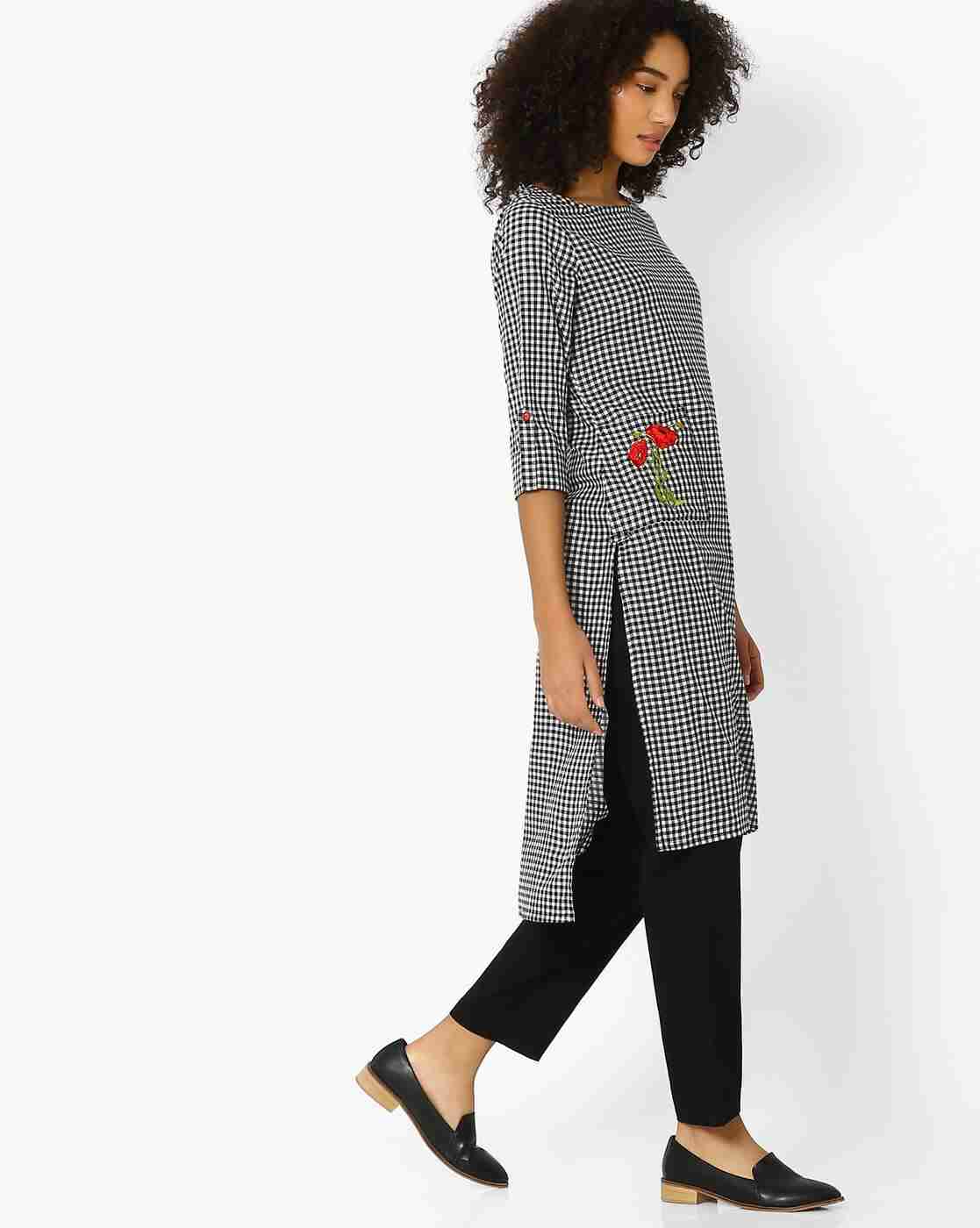 AVAASA WORKWEAR | Straight Checked Kurta