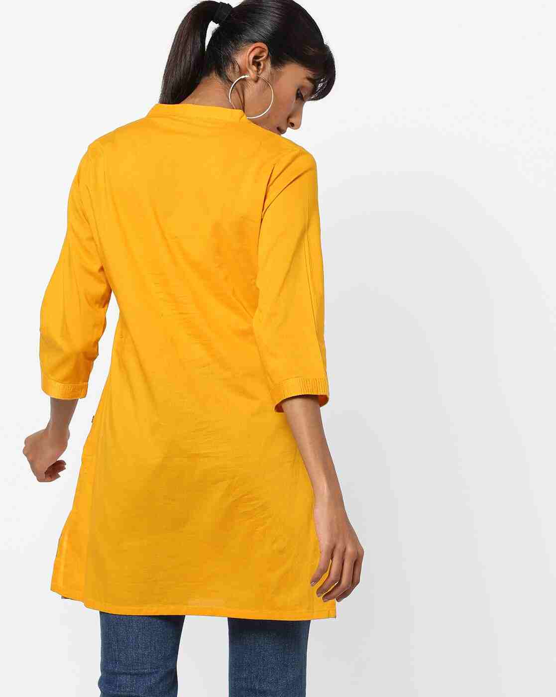 AVAASA WORKWEAR | Straight Kurta with Mandarin Collar|2