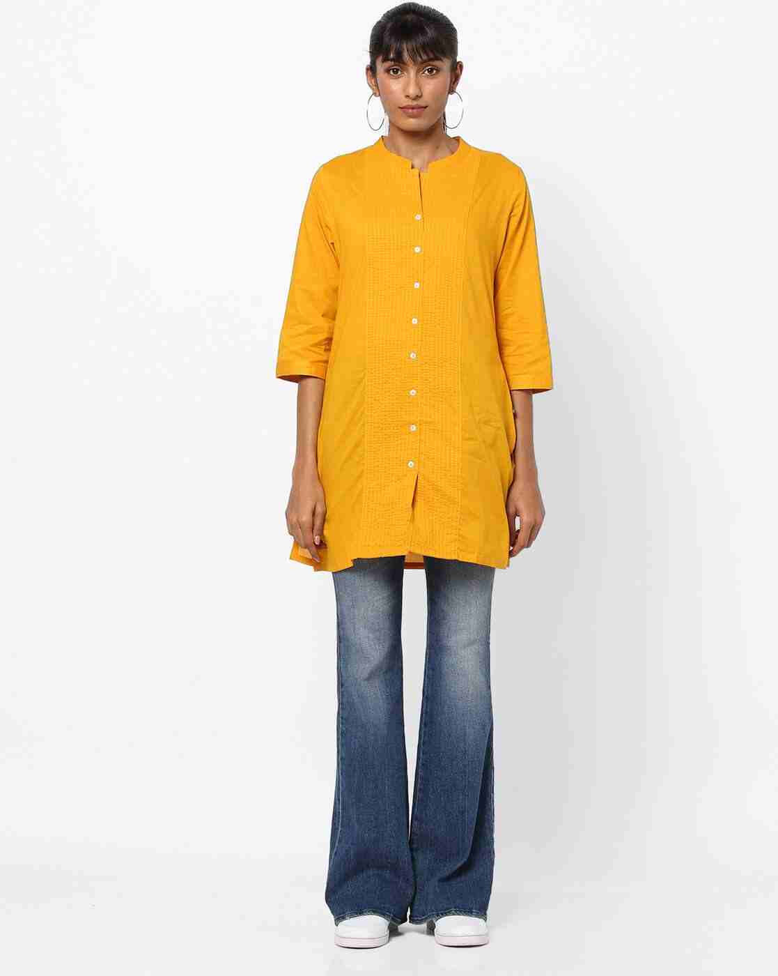 AVAASA WORKWEAR | Straight Kurta with Mandarin Collar|4