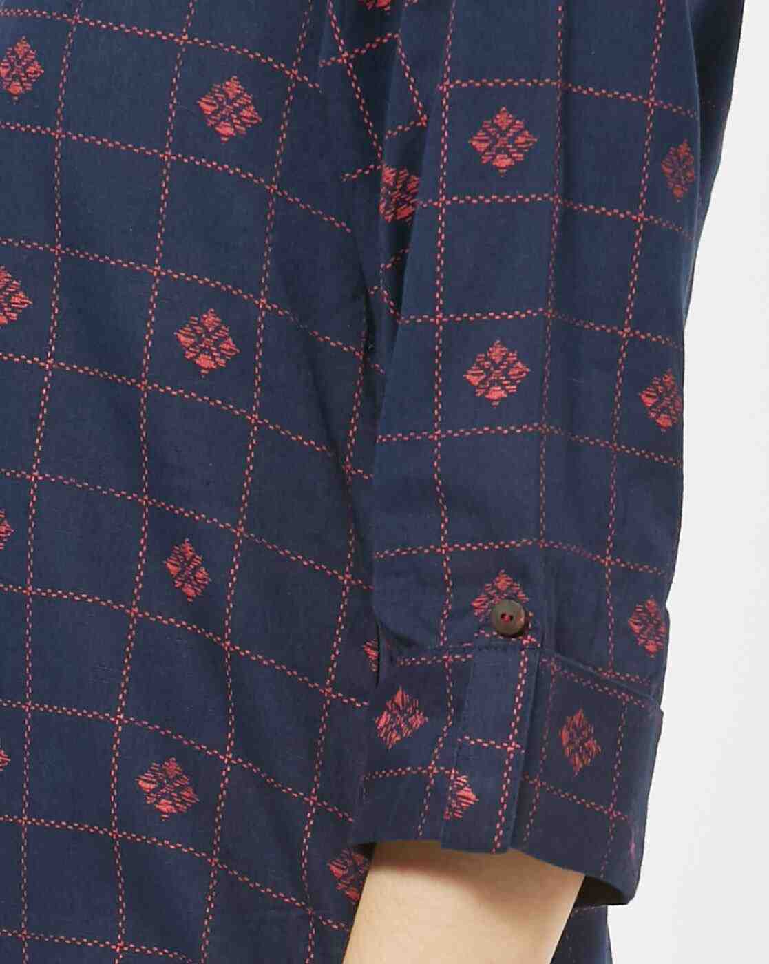 AVAASA WORKWEAR | Geometric Print High-Low Straight Kurta|5