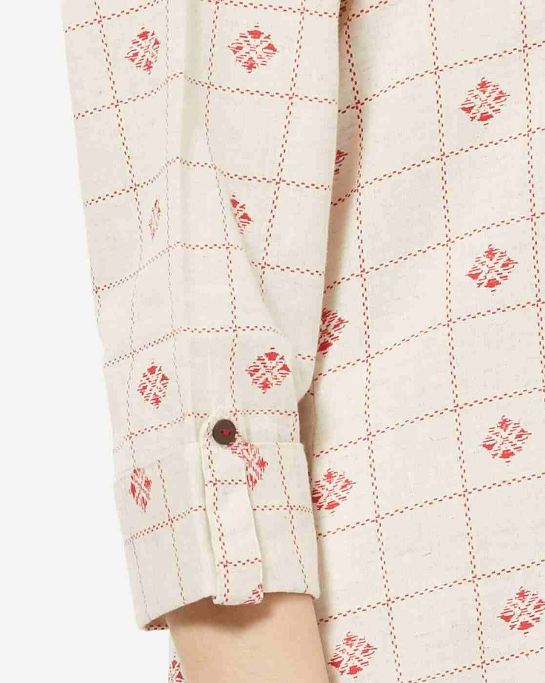 AVAASA WORKWEAR | Geometric Print High-Low Straight Kurta|5