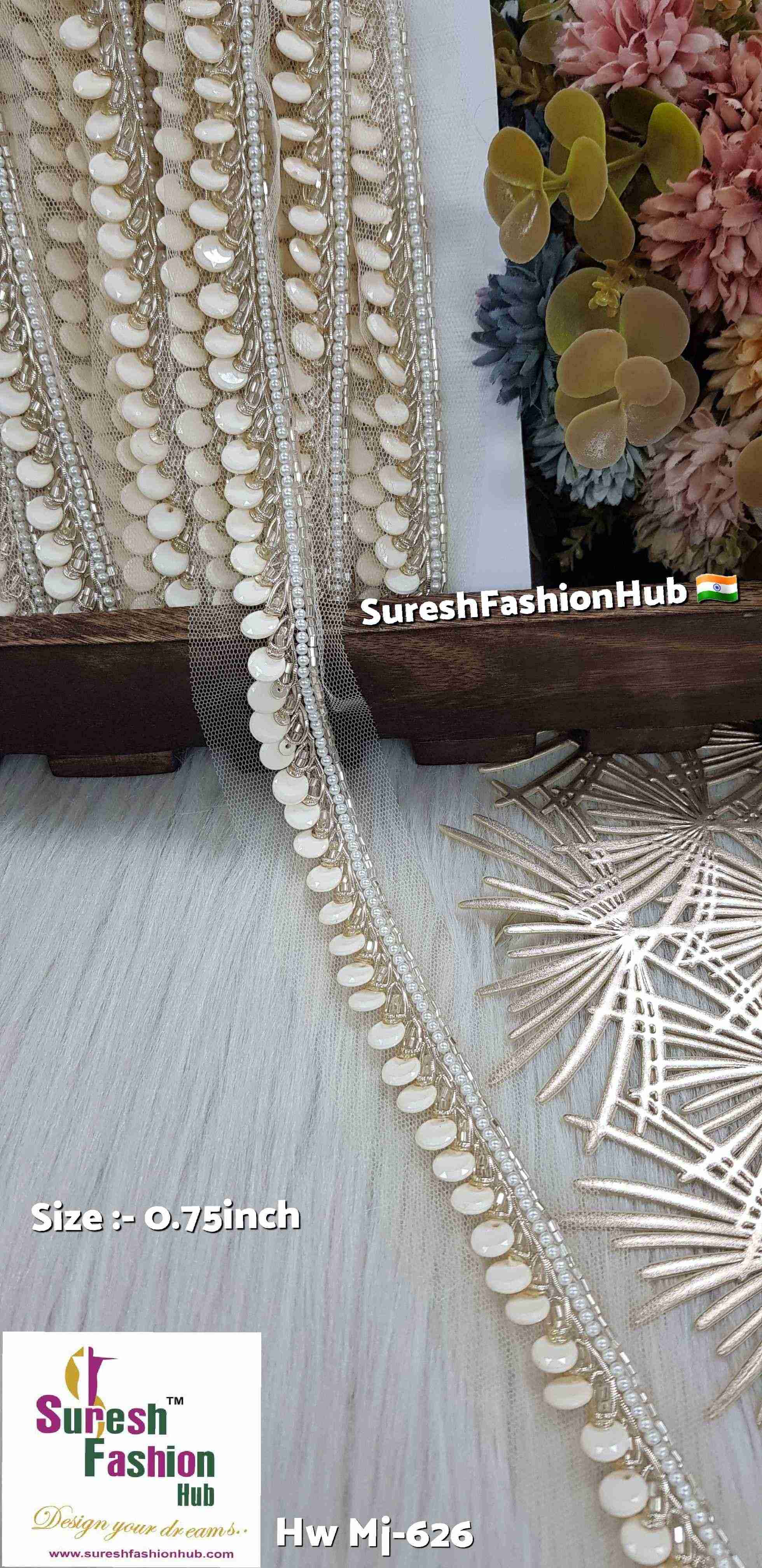 Pearl Mother of Pearl Sequence Handmade Lace