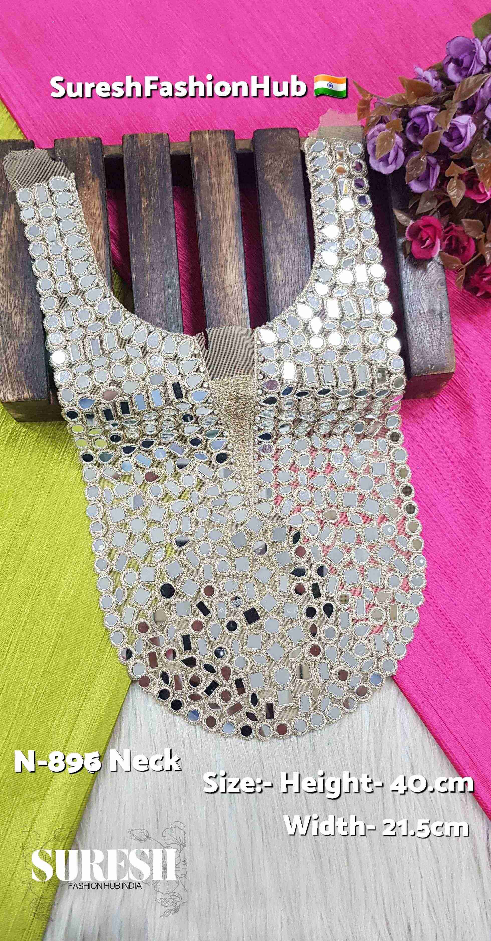 Pearl Glimmer Floral Mirror Neck – Pearl | N-896