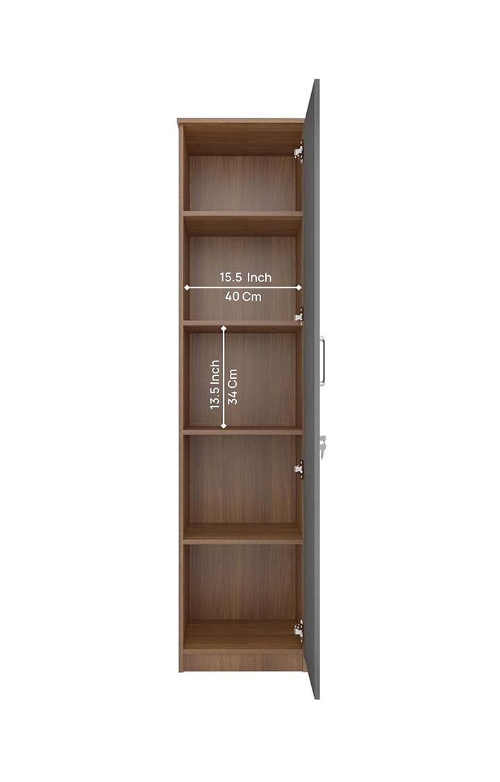 Adona Single Door Wardrobe - Grey