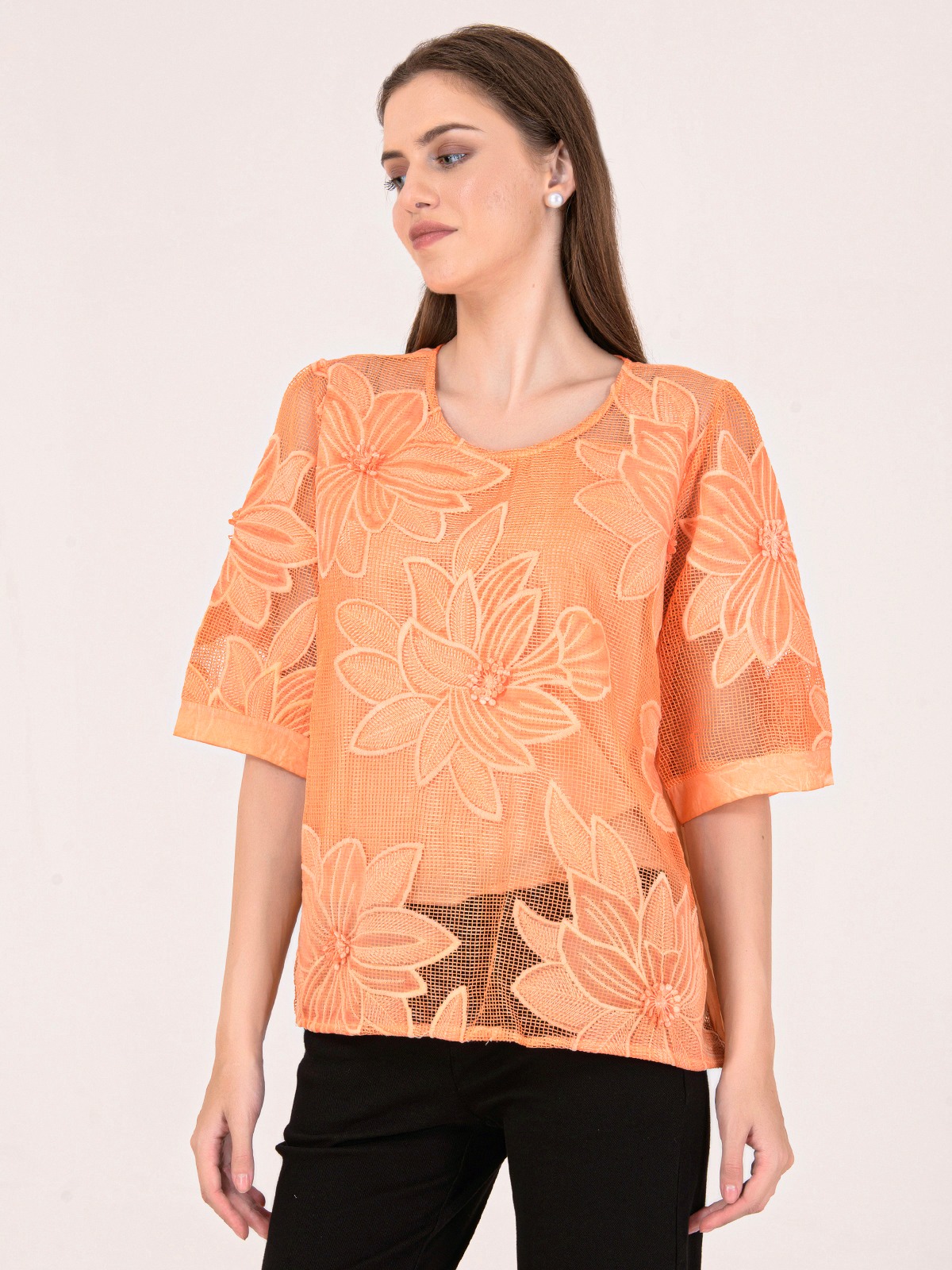 Albion Women Orange Smart Top