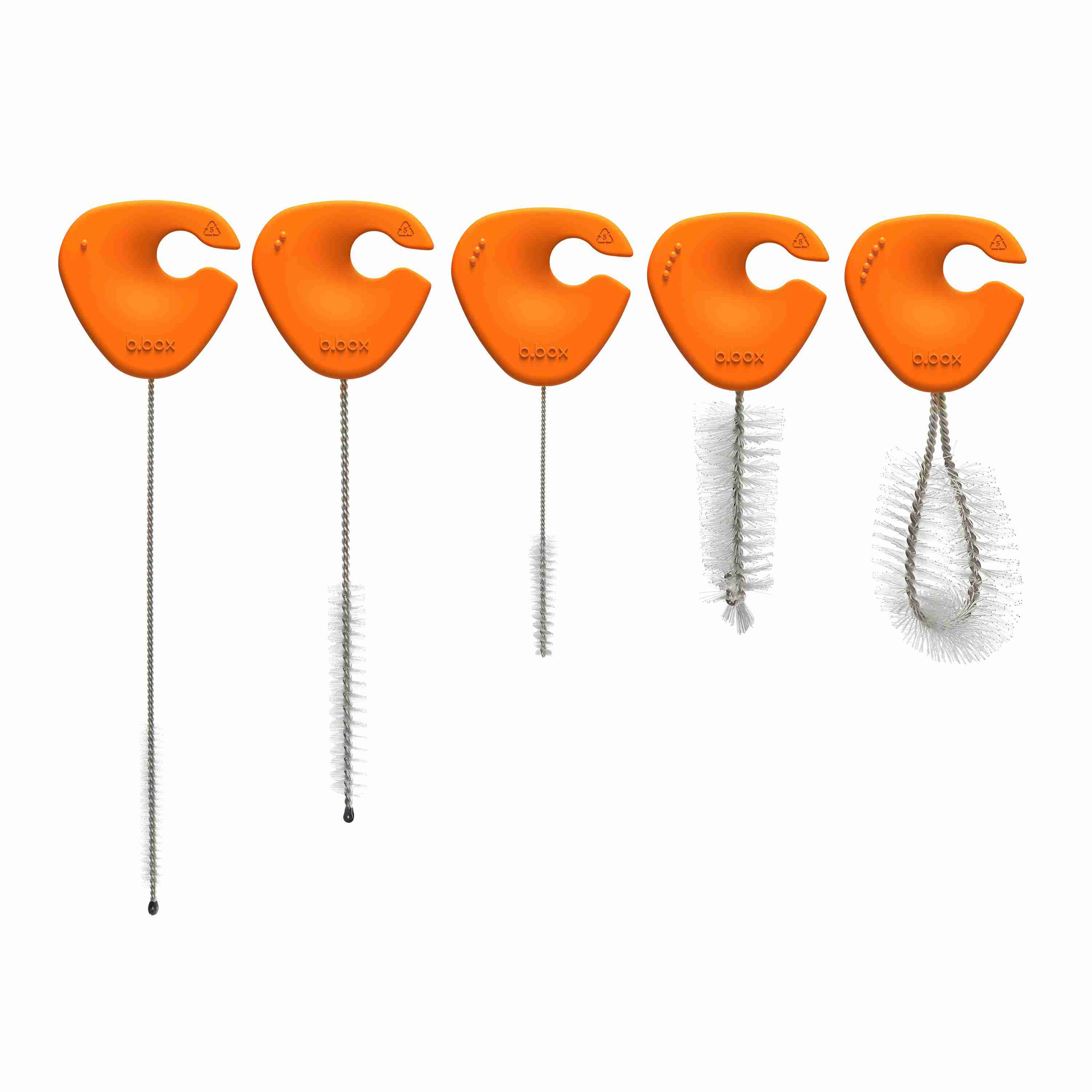 b.box 5 in 1 Cleaning Brush Set - Orange
