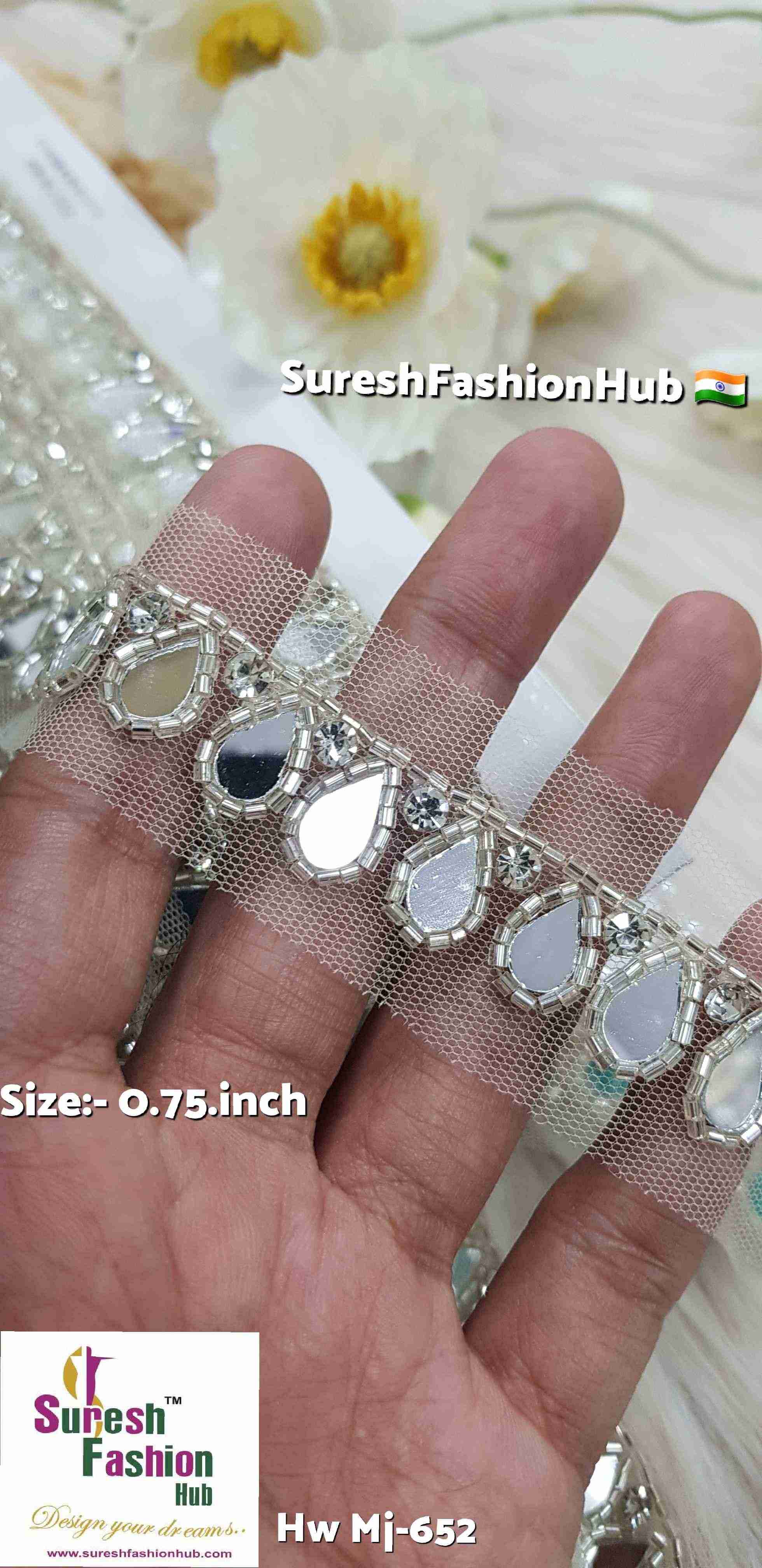 Paani Gold Kaddhana Drop Shade Mirror Lace