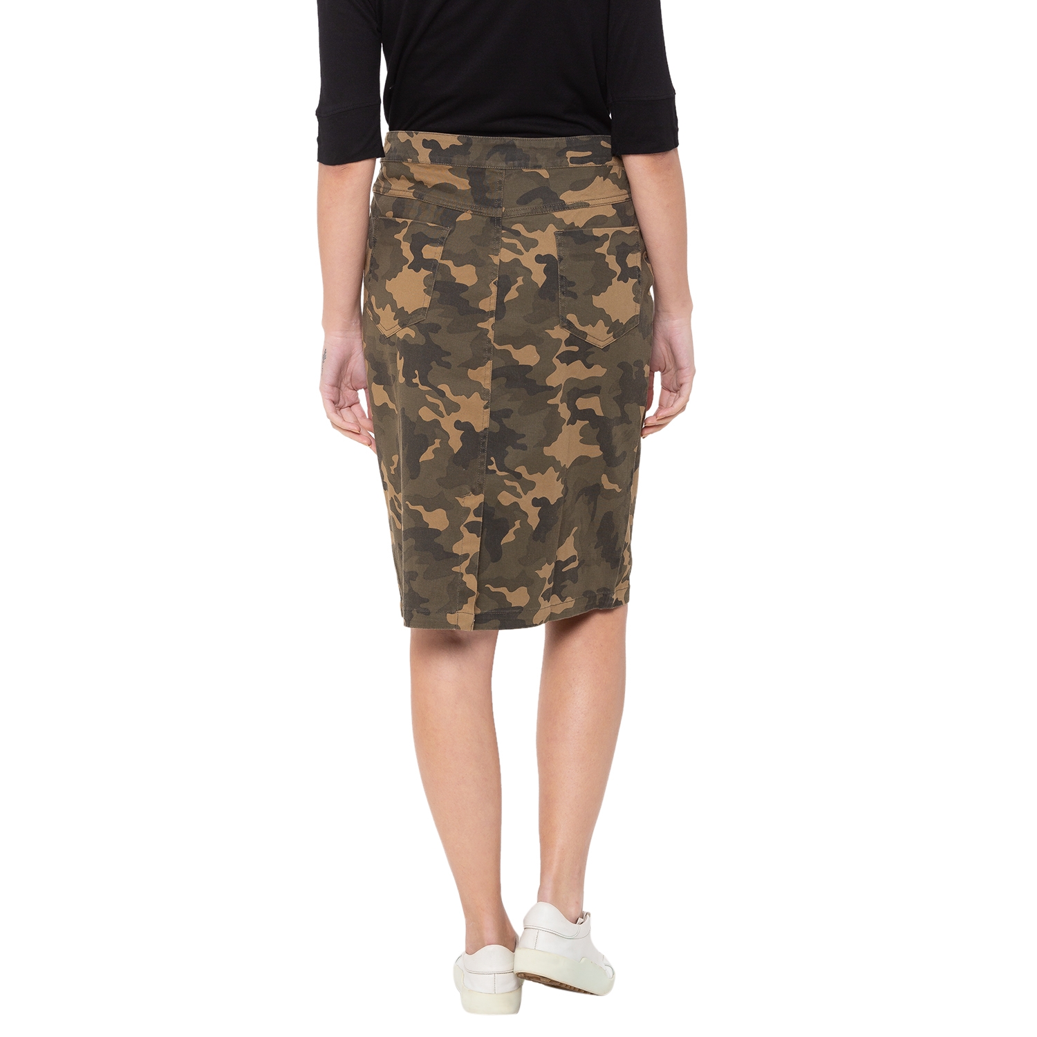 globus | Women's Green Cotton Camouflage Skirts 2