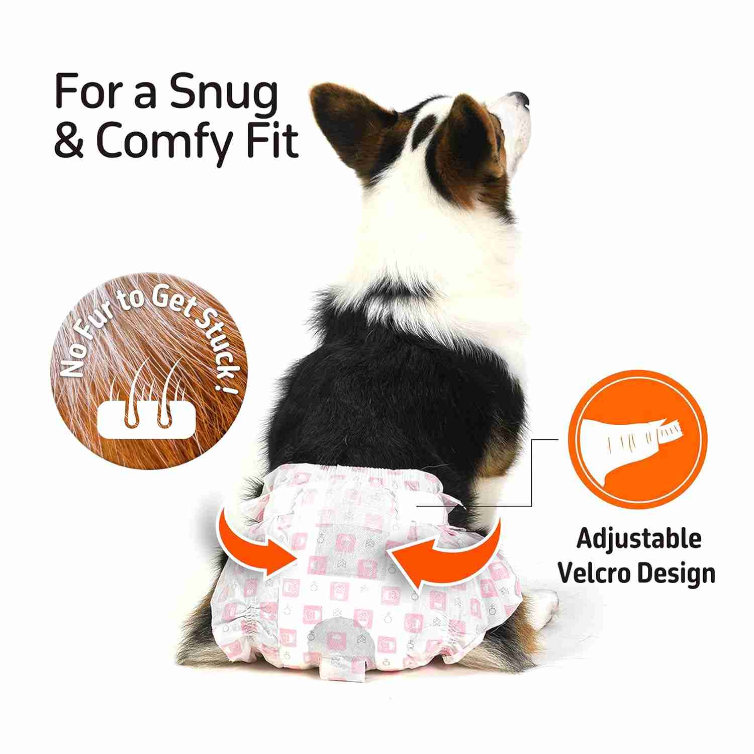 FOFOS Diaper Male Dog Medium 10Pcs (Waist Size 24-41cm)