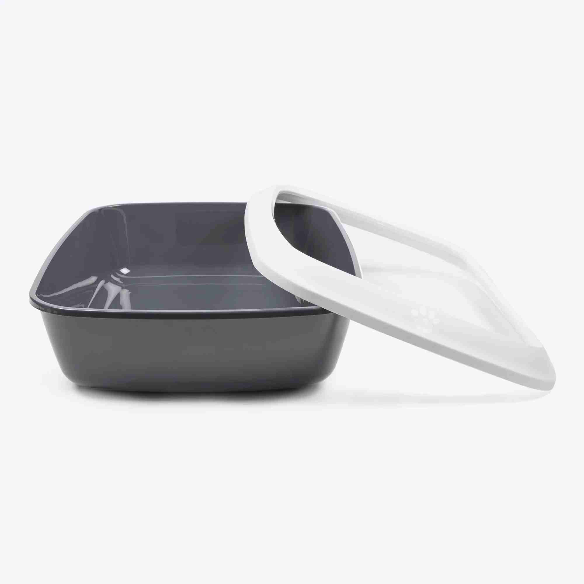 Savic Iriz Litter Tray with Rim for Cats (Cold Grey, 17 x 12 x 5 inch)