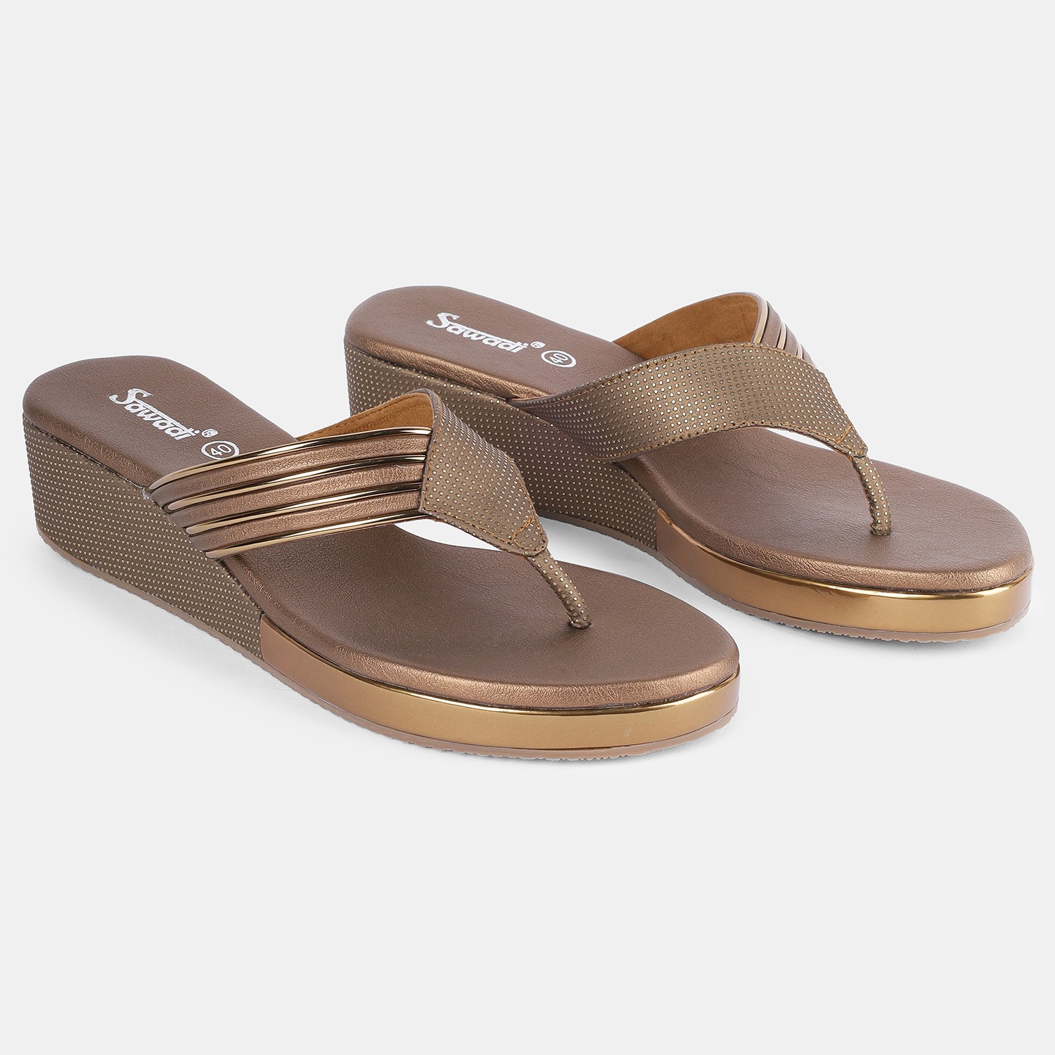 Sawadi Heel Barmi Women's Elegant Wedge Sandals - Antique Comfort & Style