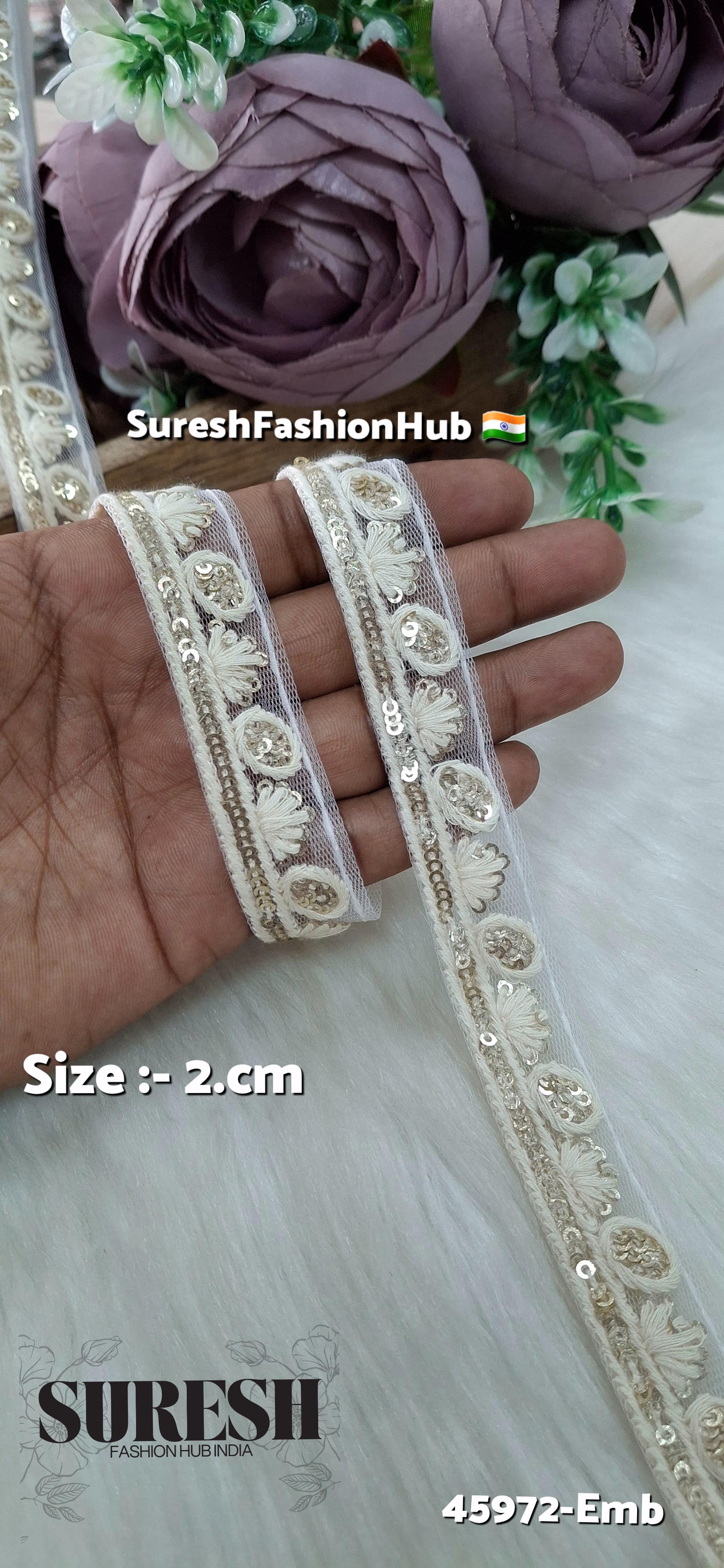 Off White Tone-on-Tone Embroidery Lace