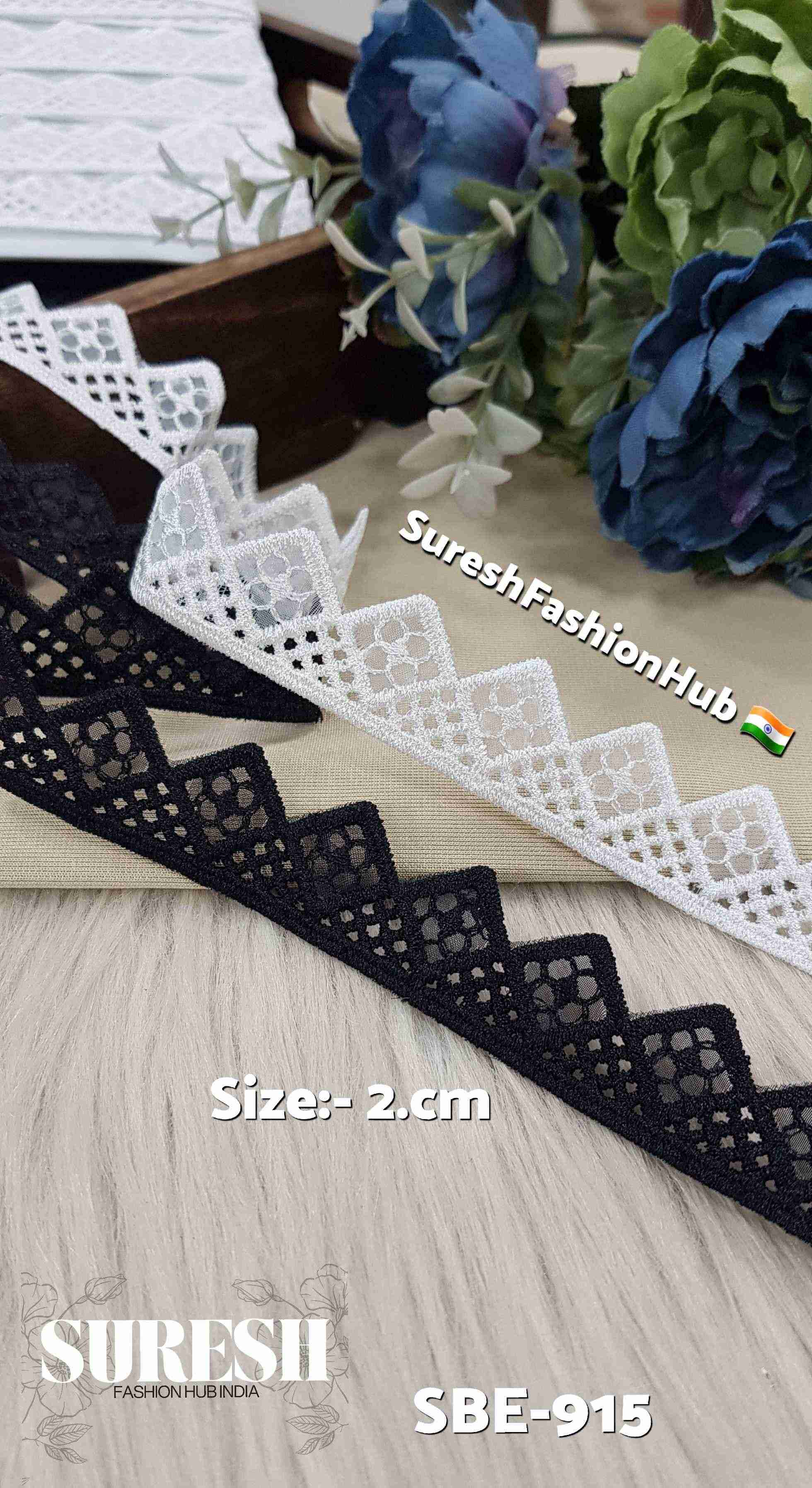  Elegant Bloom Black Organza Cutwork Lace